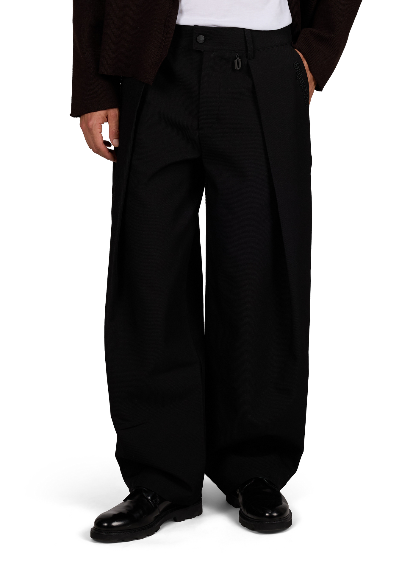 Weit geschnittene Hose mit gesticktem Logo ONLY THE BLIND Schwarz
