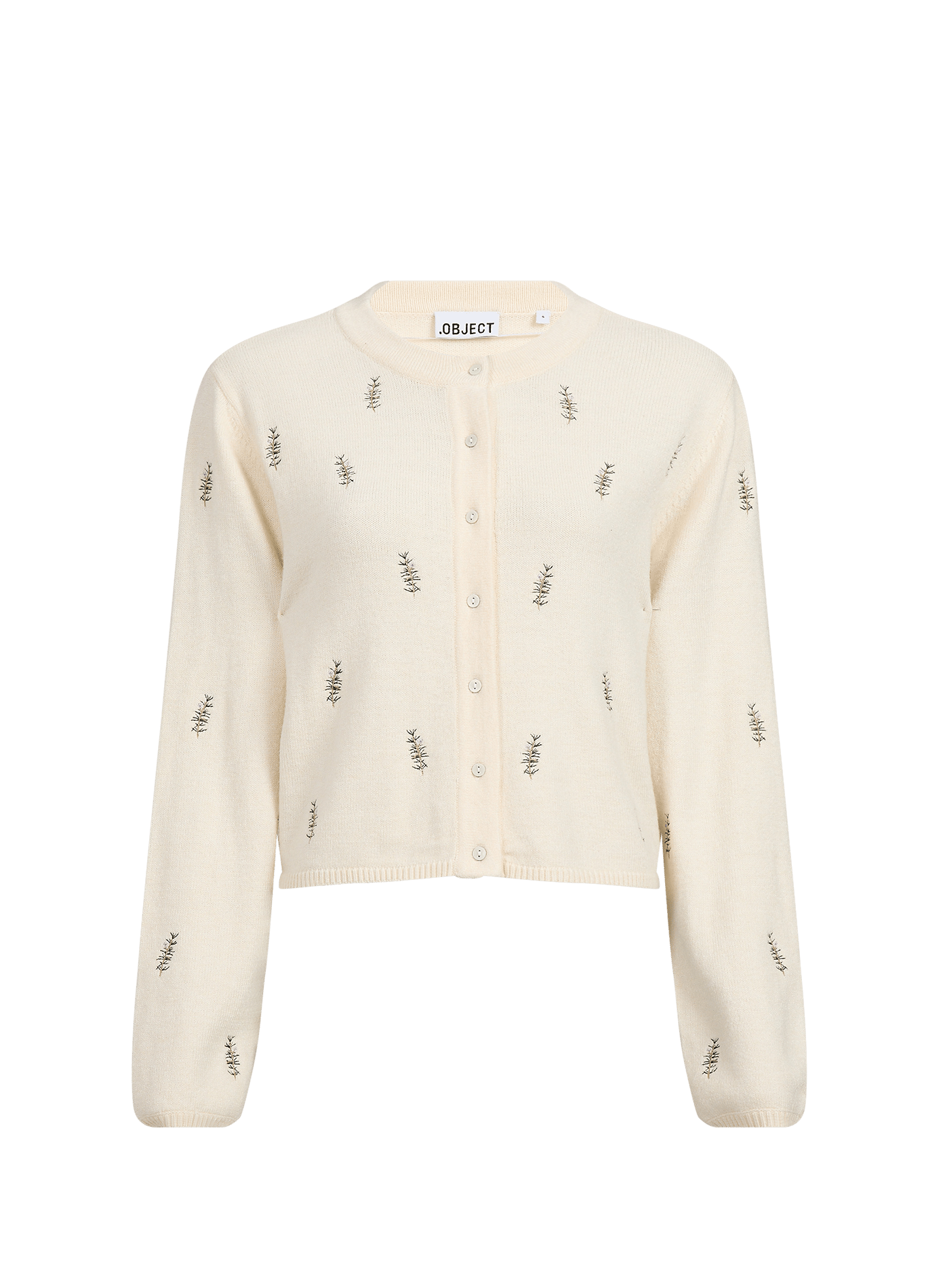 Recht, geknoopt gilet met ronde hals OBJECT Beige