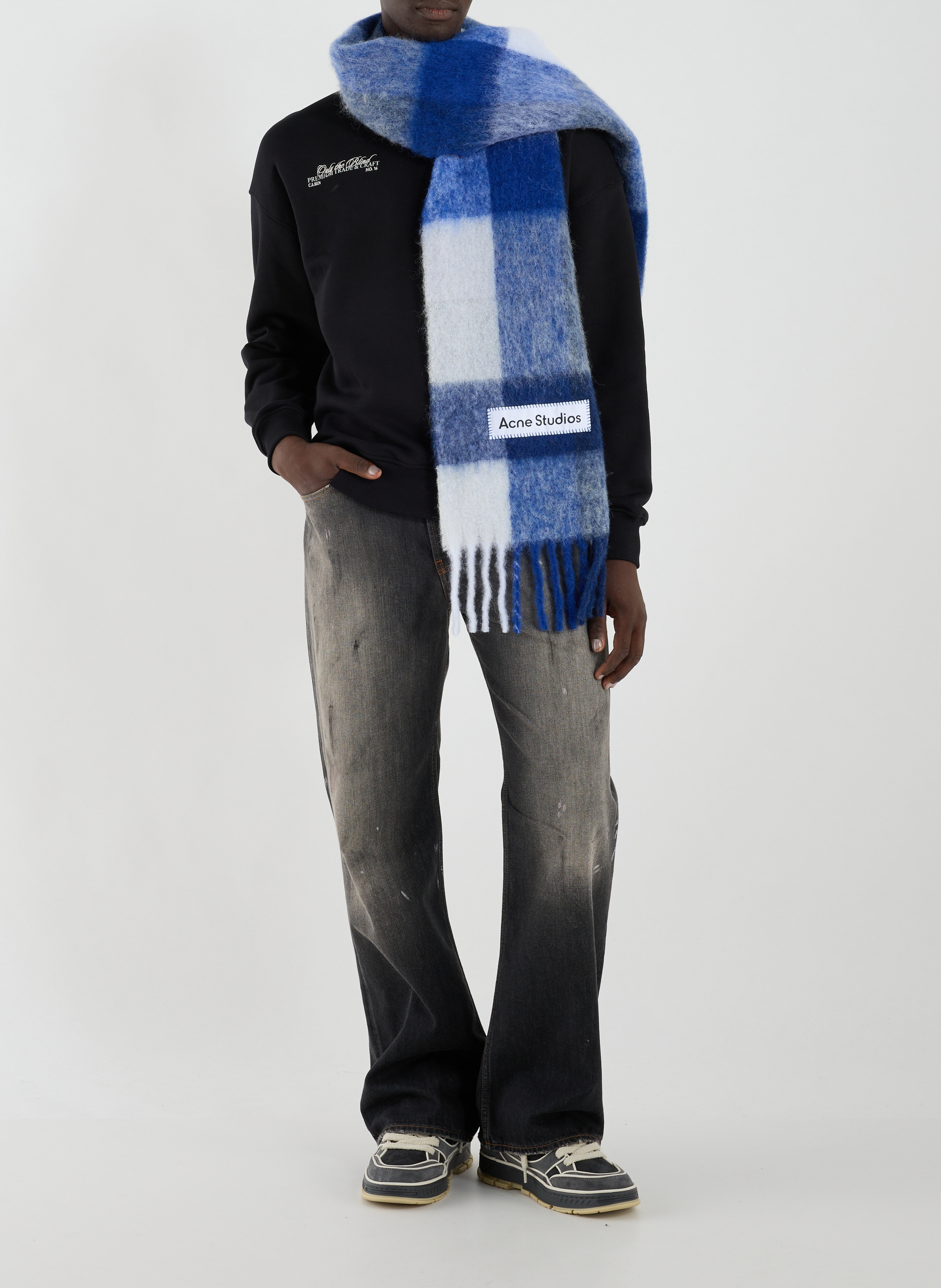 Breiter Karo-Schal aus Alpaka, Wolle und Mohair-Mischung ACNE STUDIOS Mehrfarbig
