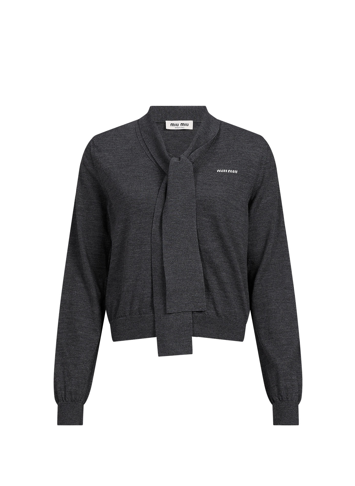 Straight-fit wool-blend jumper MIU MIU Grey