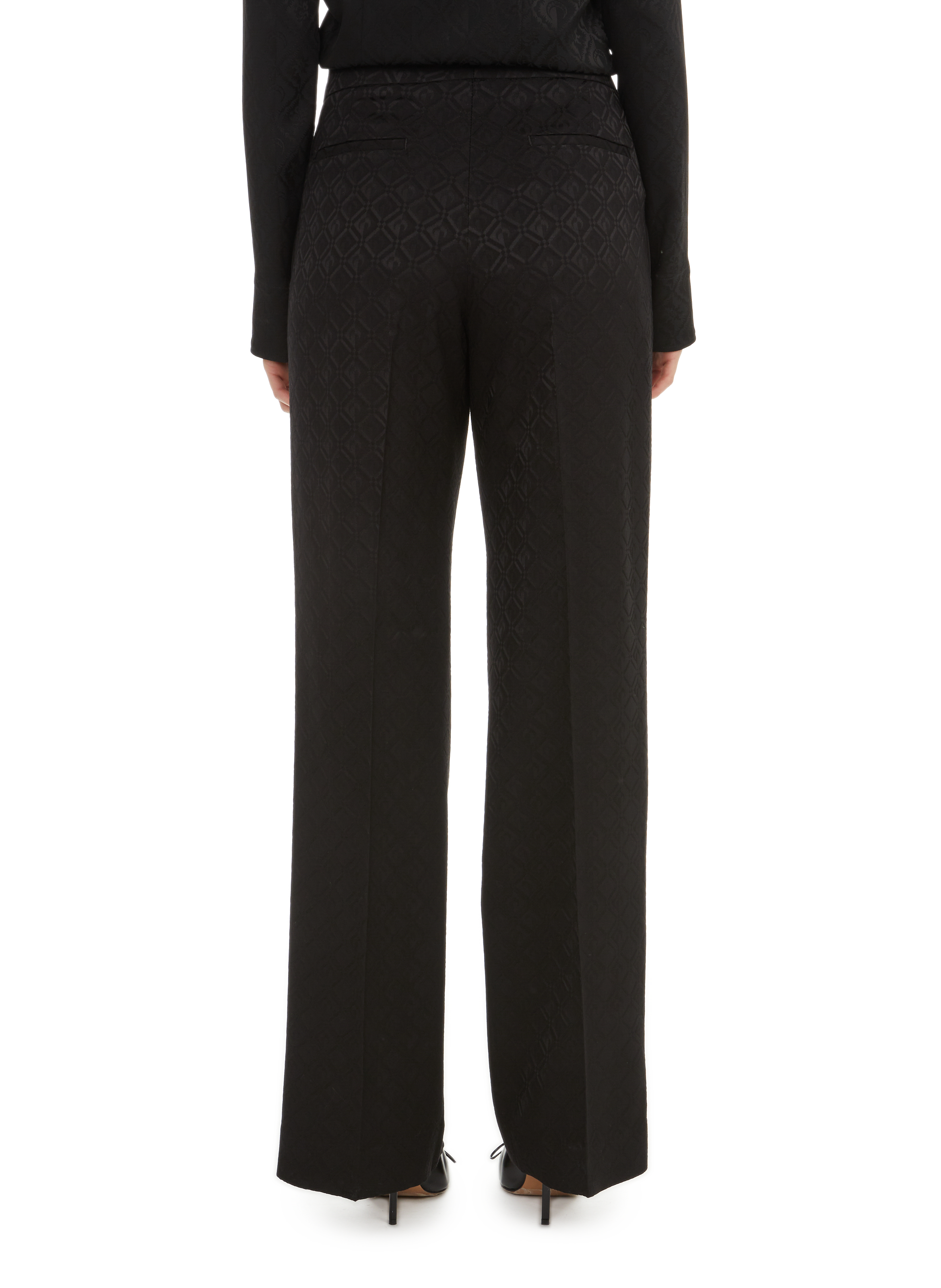 Pantalon droit à imprimé  MARINE SERRE Noir