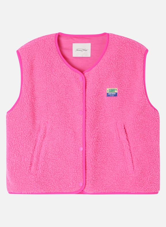 Gilet col rond molletonné sans manches hoktown Rose by AMERICAN VINTAGE AMERICAN VINTAGE Gilet col rond molletonné sans manches hoktown Rose