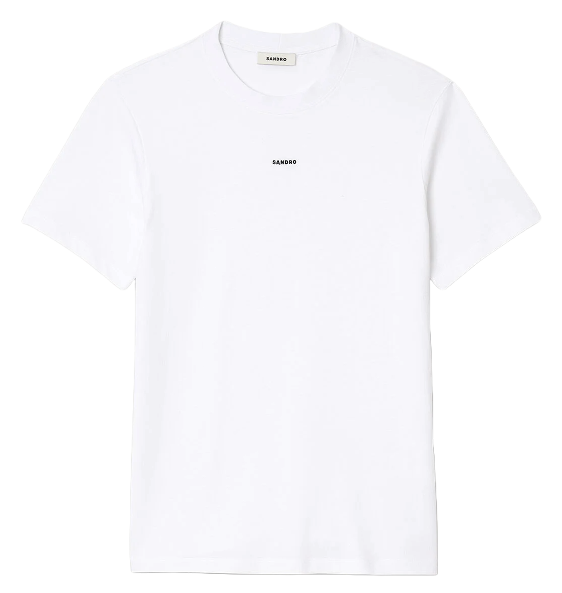 Tee-shirt droit col rond en coton SANDRO Blanc