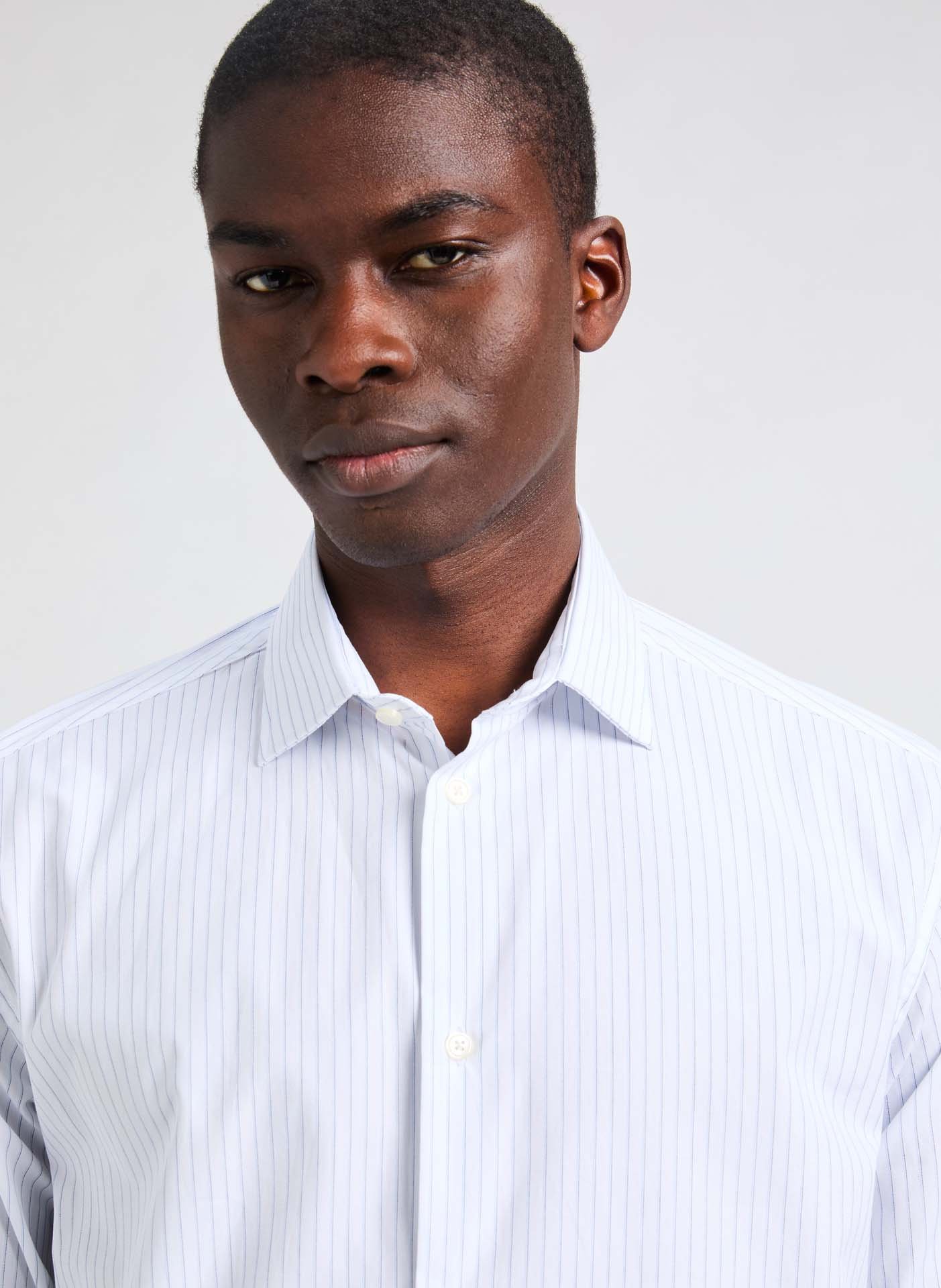 Chemise droite rayée Feus Bleu