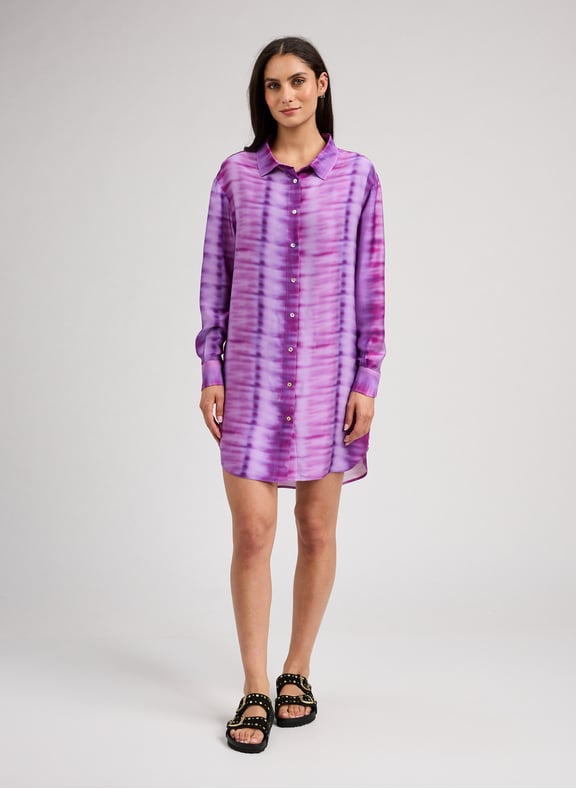 Shirt Dress Purple by LA NOUVELLE LA NOUVELLE Shirt Dress Purple
