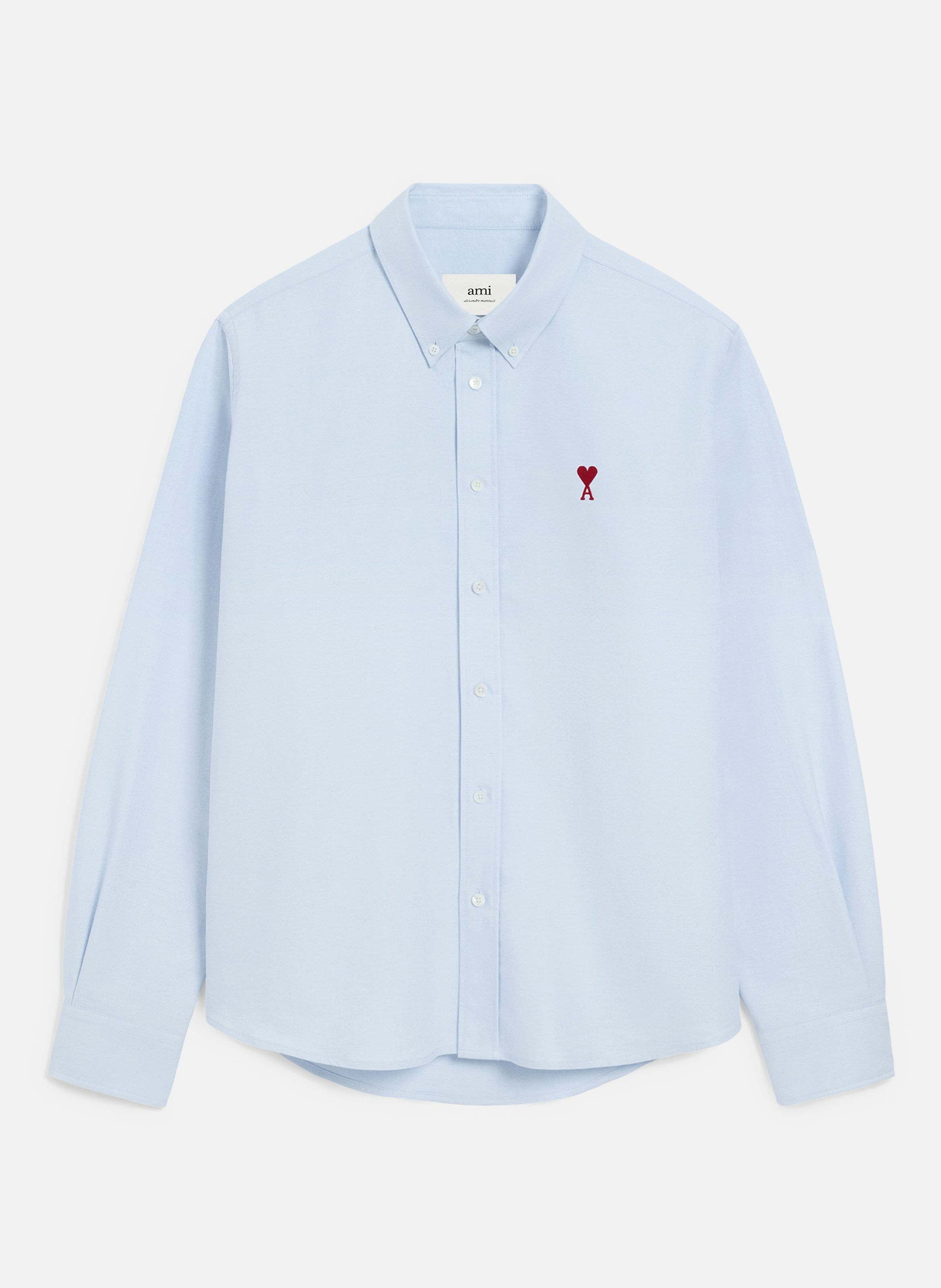 AMI PARIS Chemise col boutonné ami de coeur unisexe Bleu