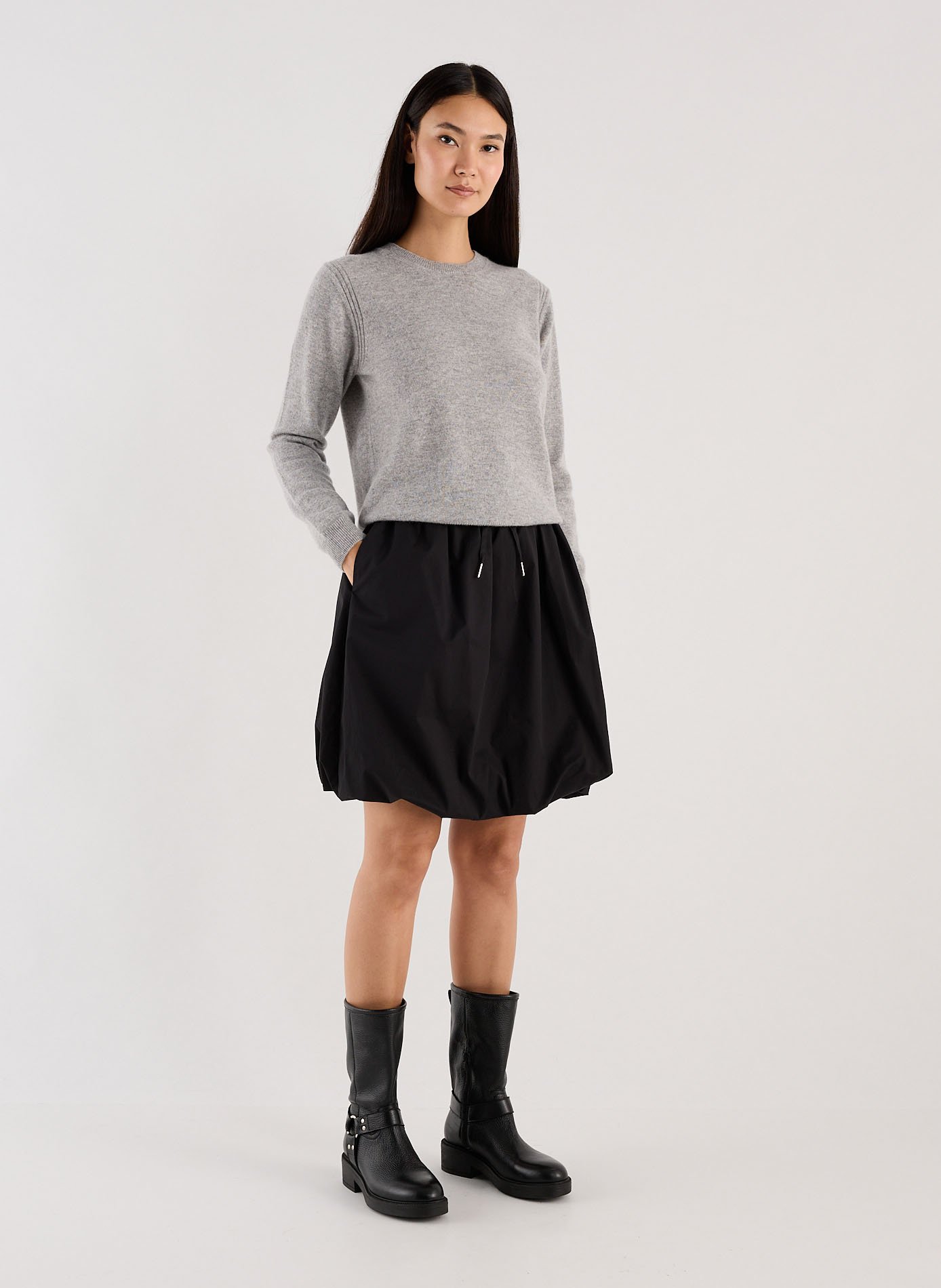 Pull droit Qiria col rond en cachemire SAISON 1865 Gris