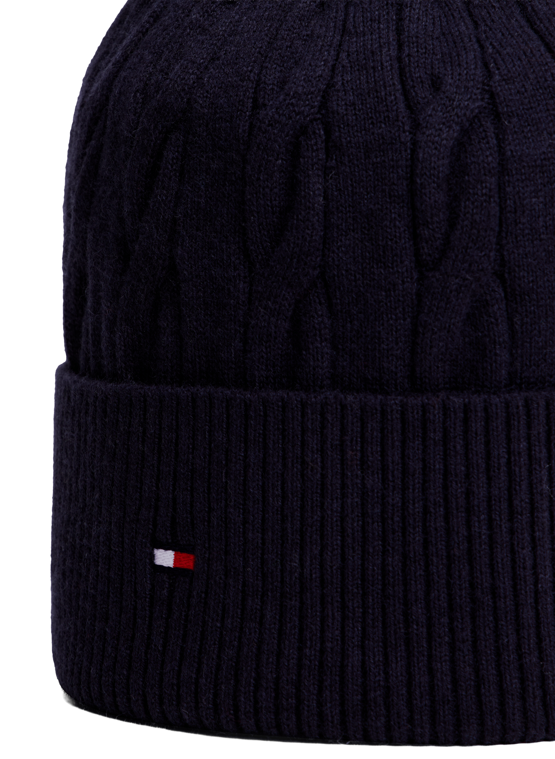 Wool and cotton beanie TOMMY HILFIGER Blue
