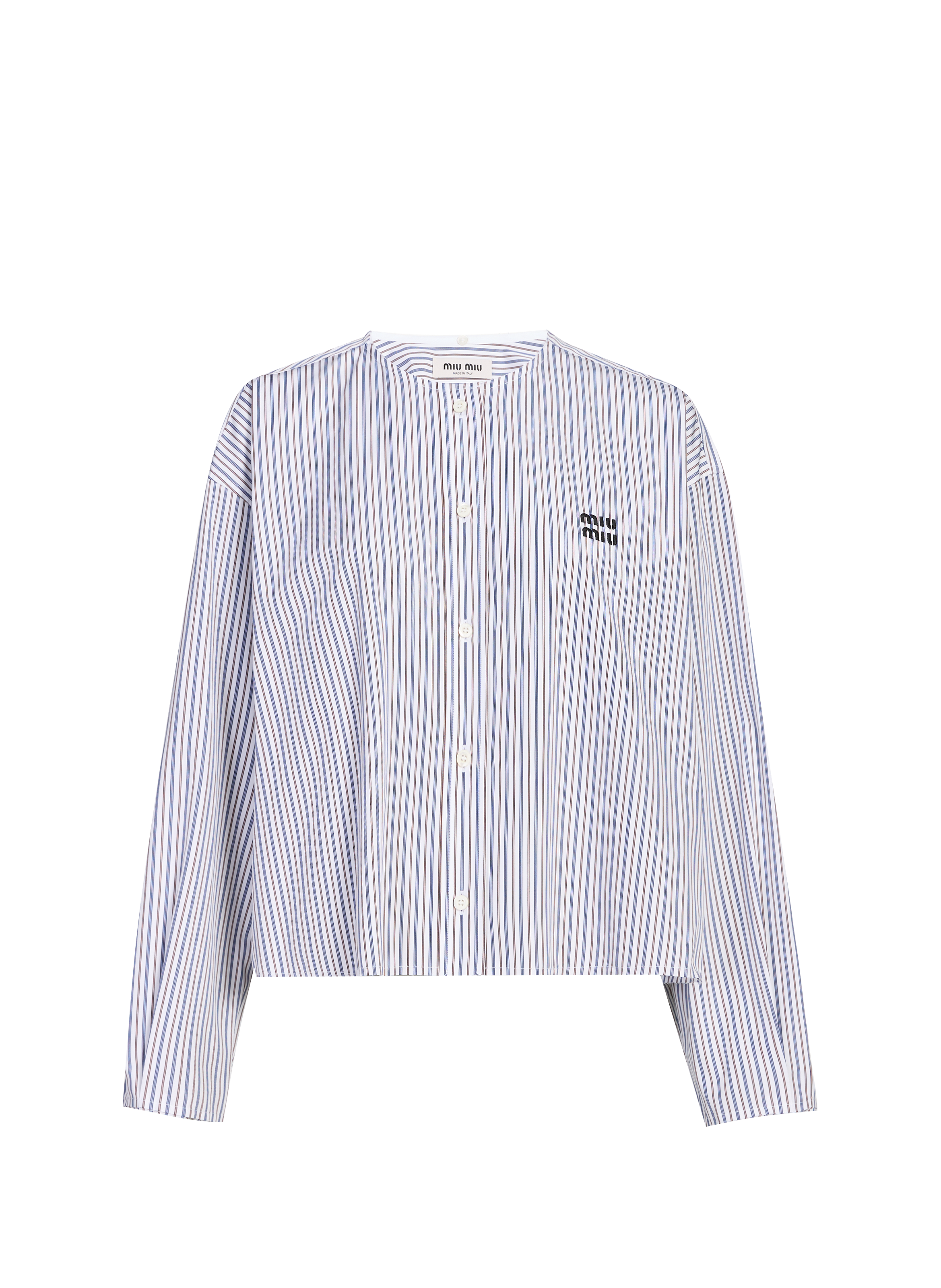 Cropped cotton shirt MIU MIU Multicolour