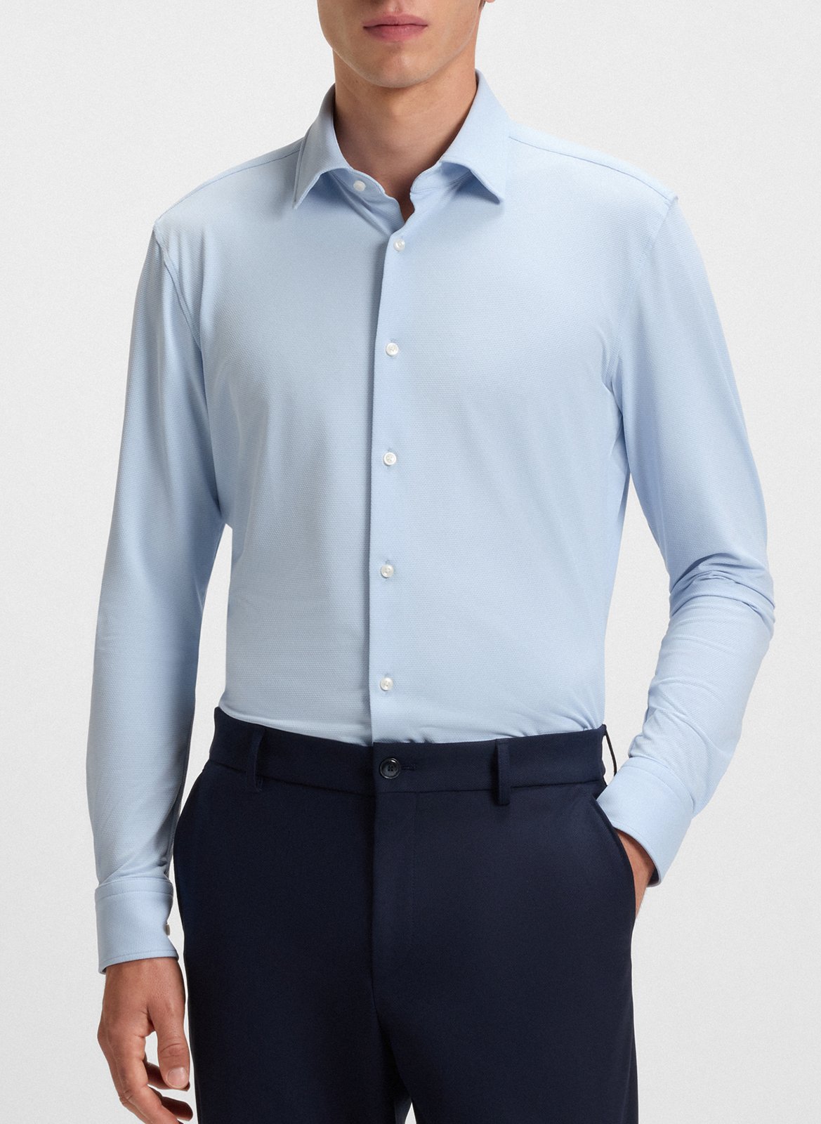 Chemise col classique slim fit BOSS Bleu