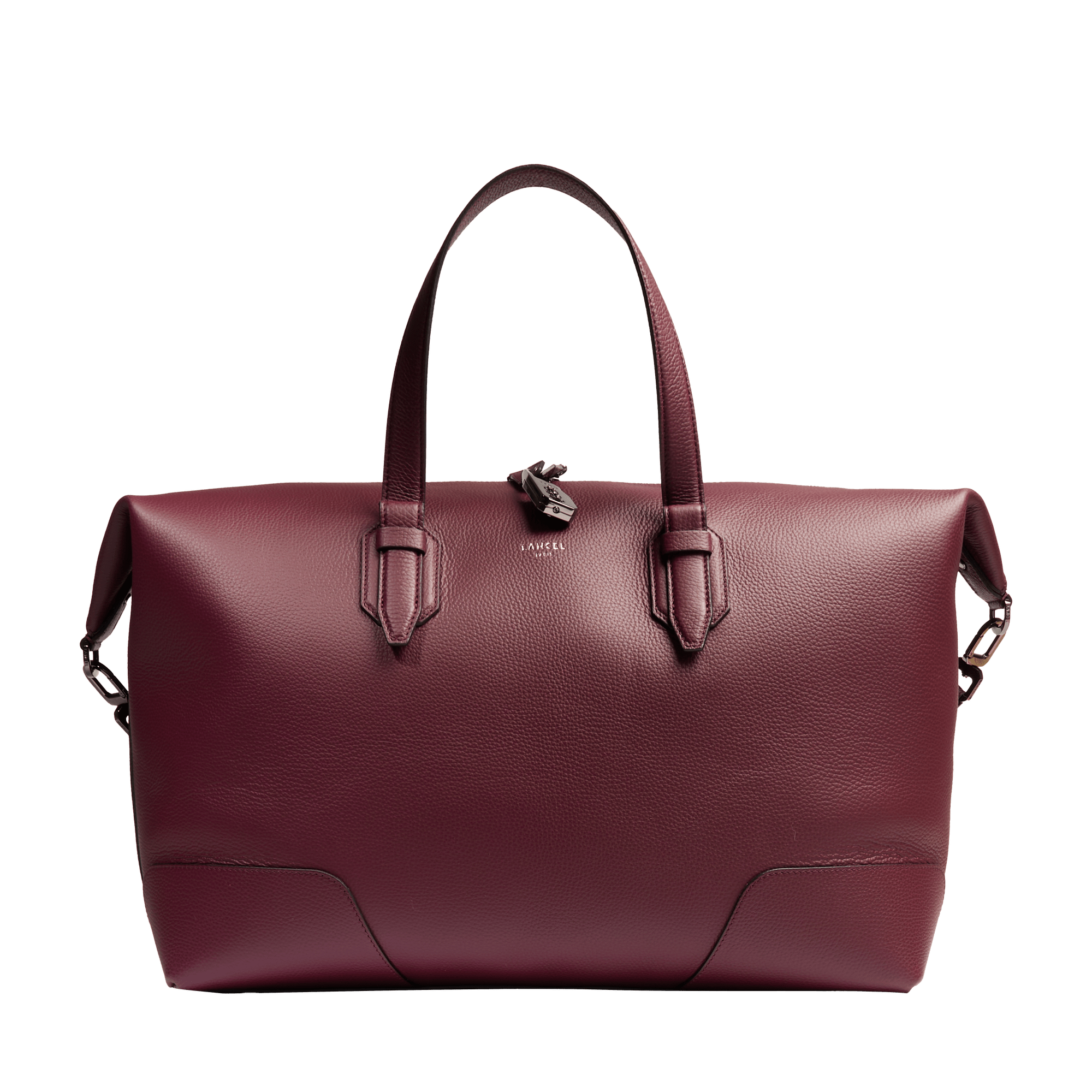 LANCEL Sac week end zippé charlie de lancel en cuir Violet