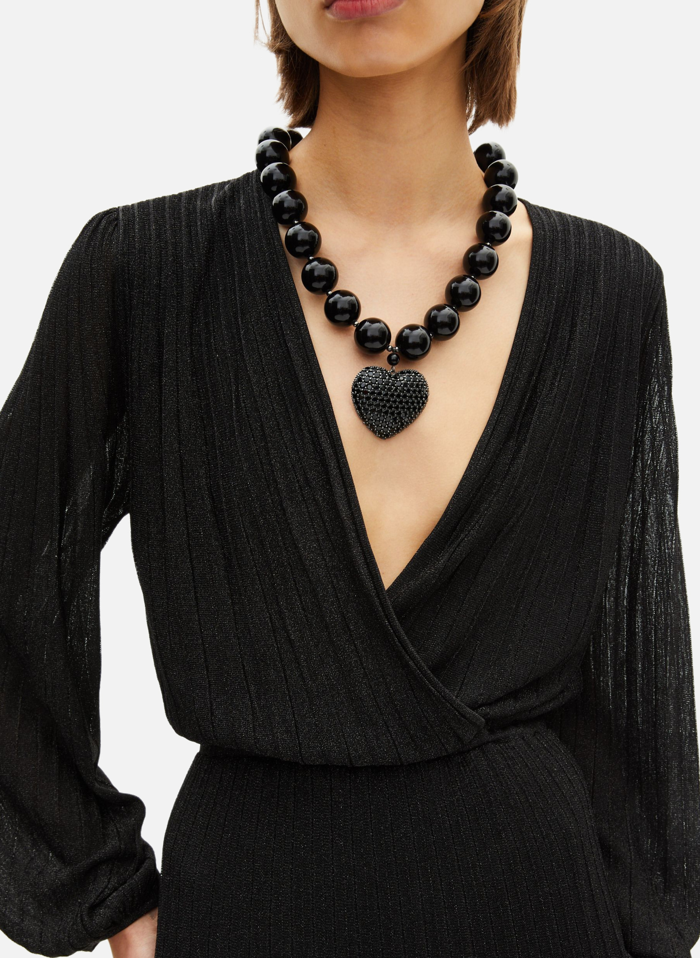 Robe longue plissée en lurex THE KOOPLES Noir