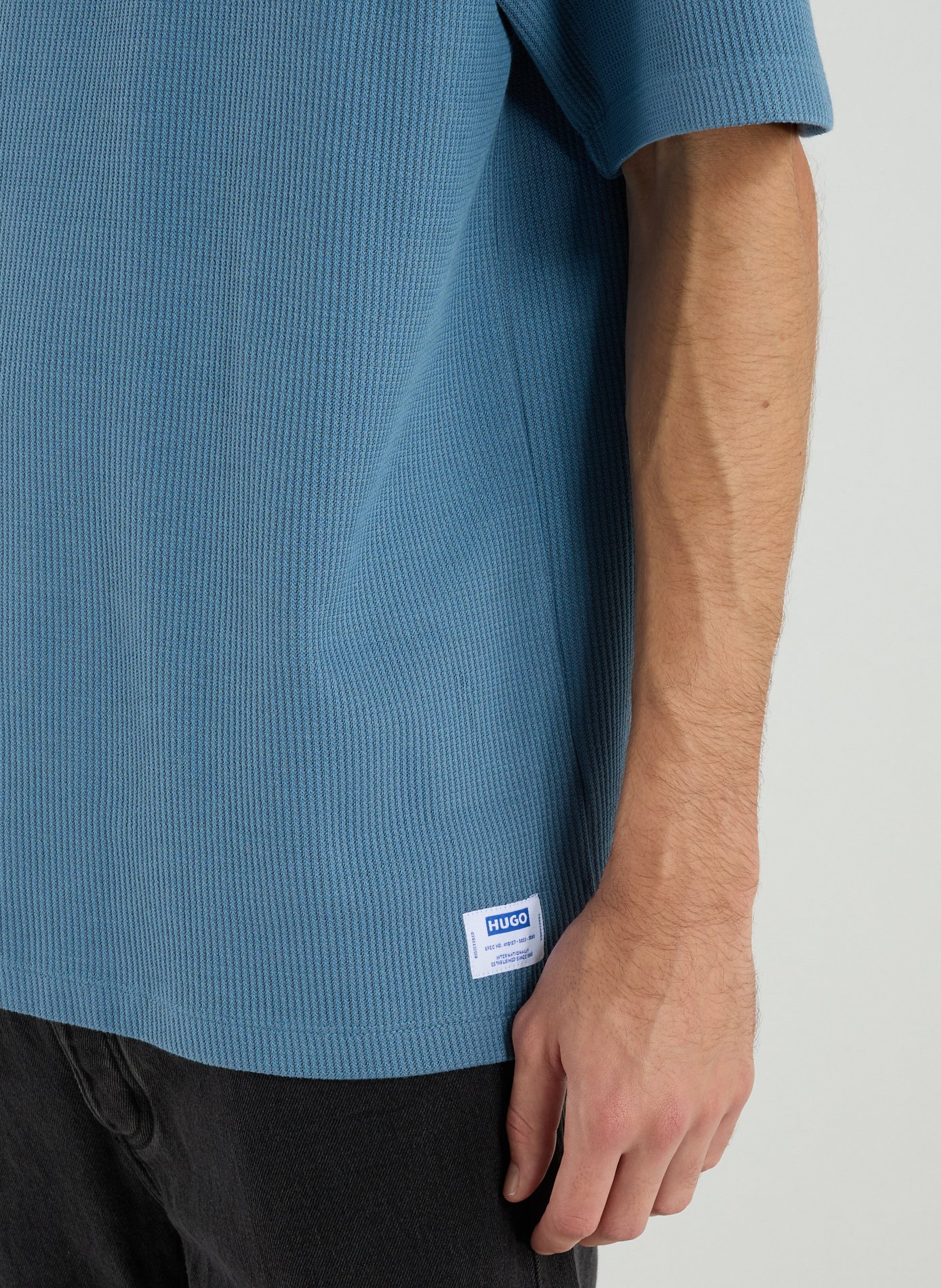 T-shirt Nuwaffle en coton mélangé HUGO BLUE Bleu