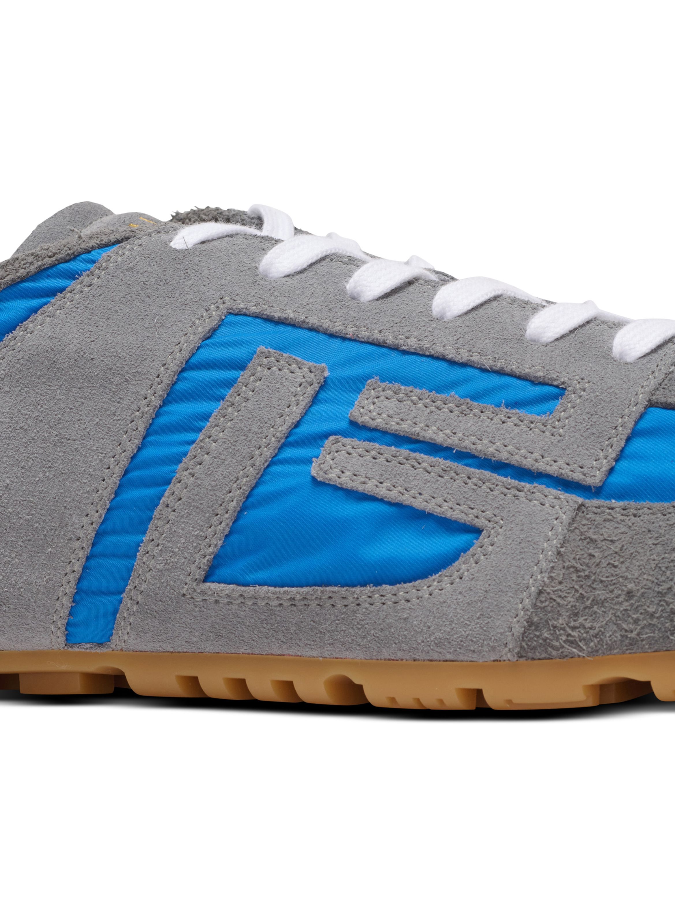 Baskets racer 45 en daim et nylon BALMAIN Bleu