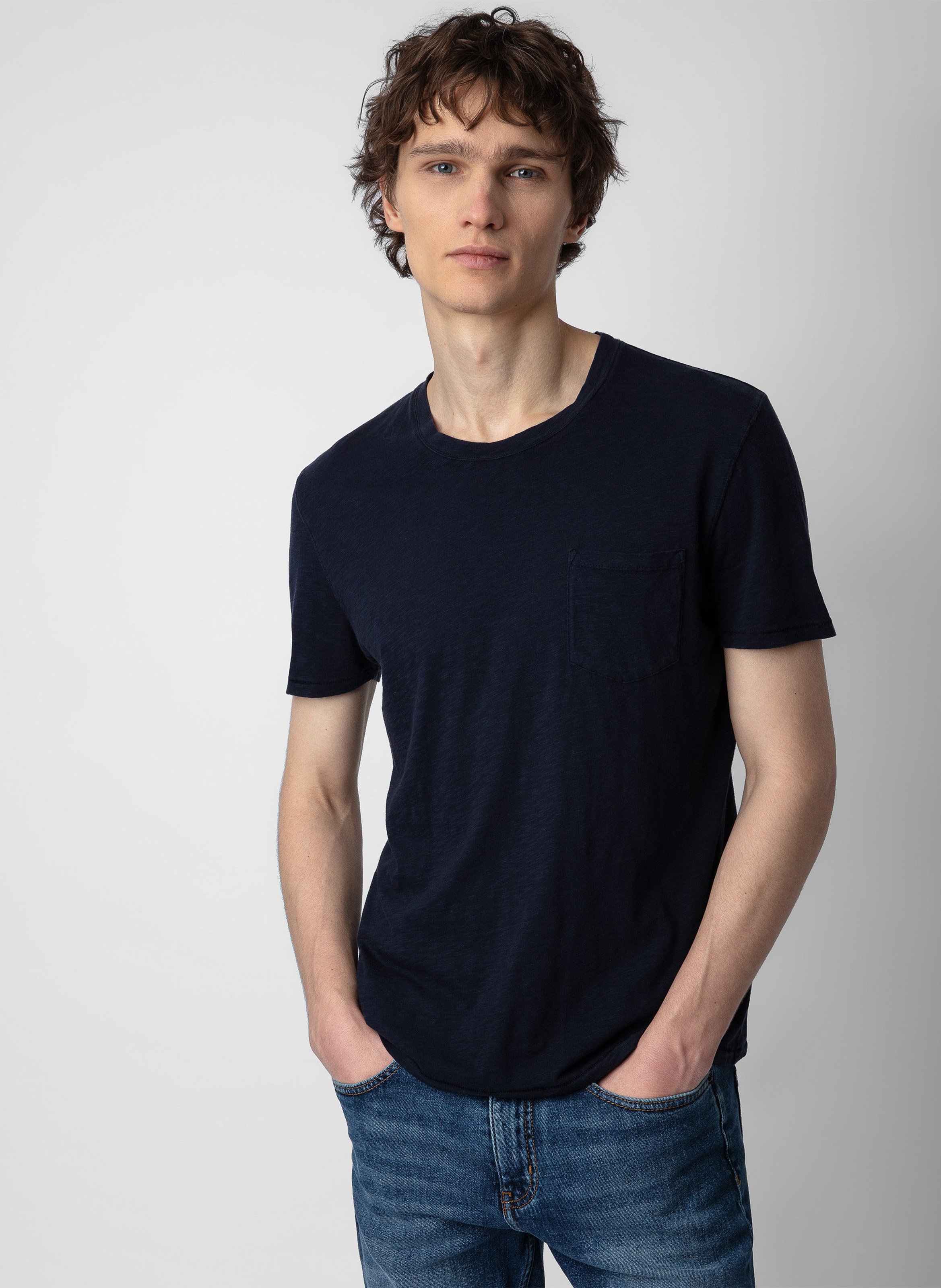 Tee-shirt droit en coton stockholm ZADIG&VOLTAIRE Bleu
