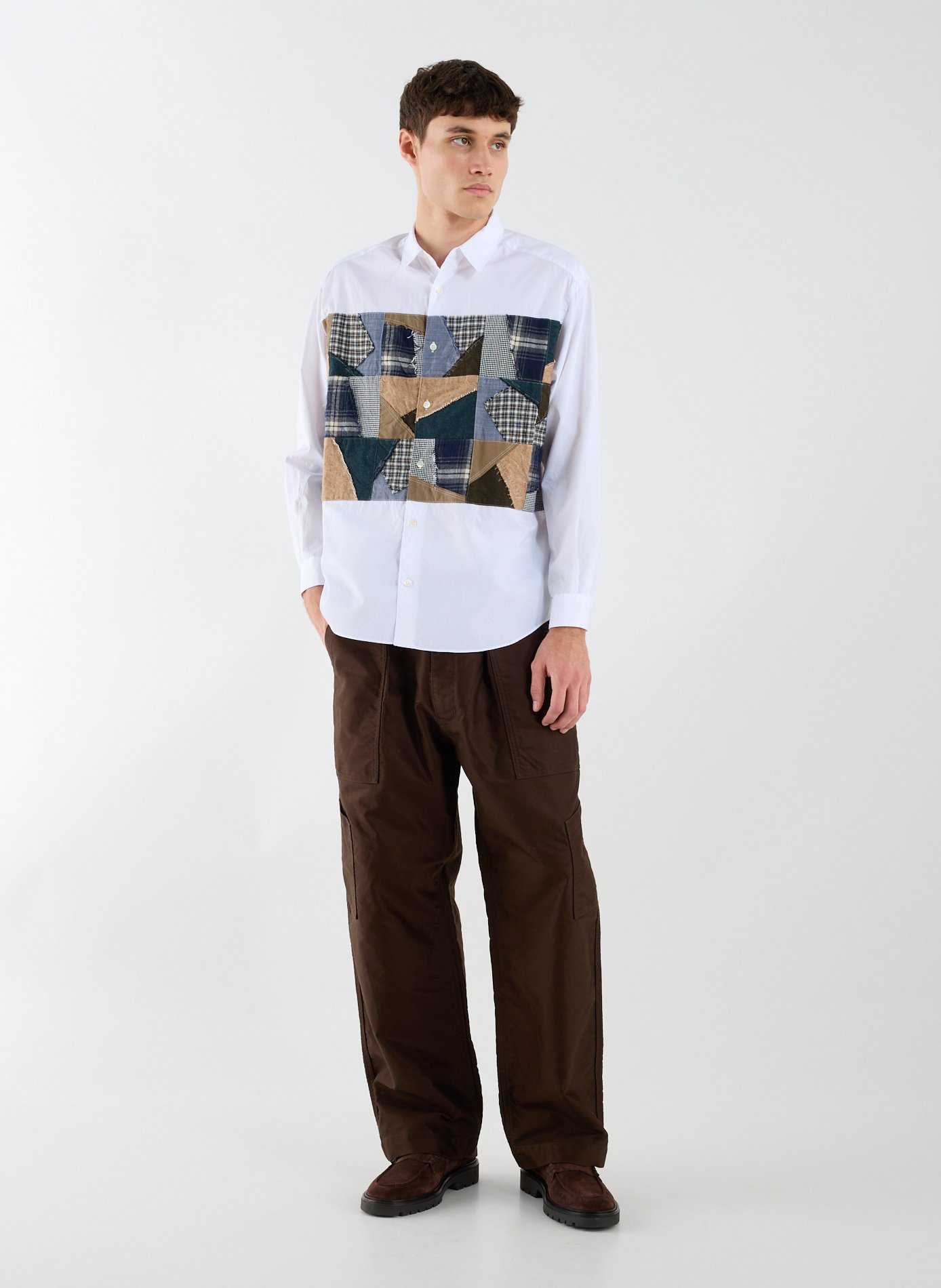 Pantalon ample en coton Marron