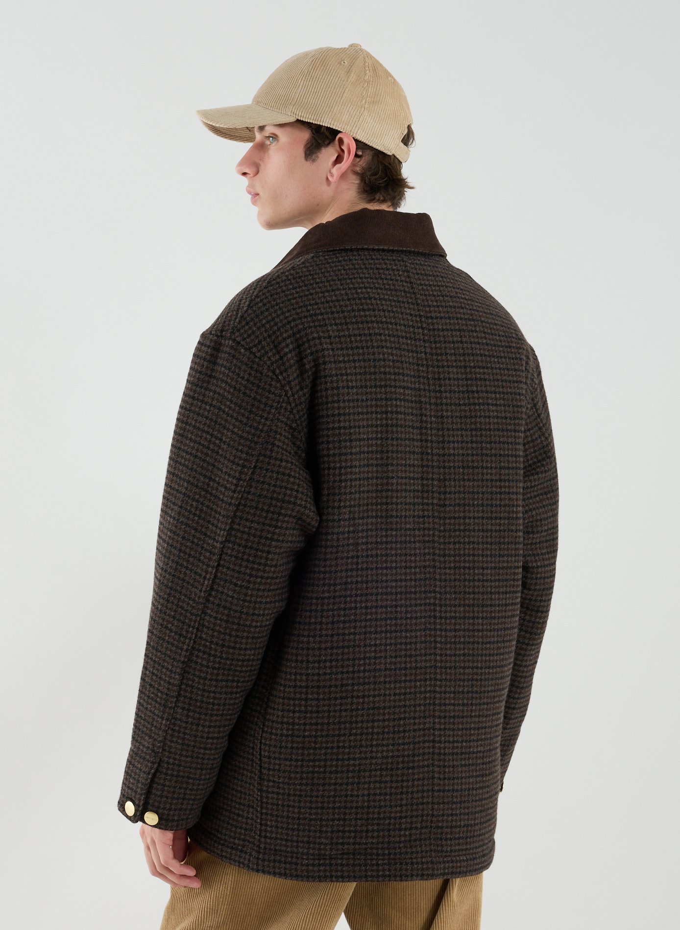 Classic houndstooth jacket with a traditional collar CARHARTT WIP Brown