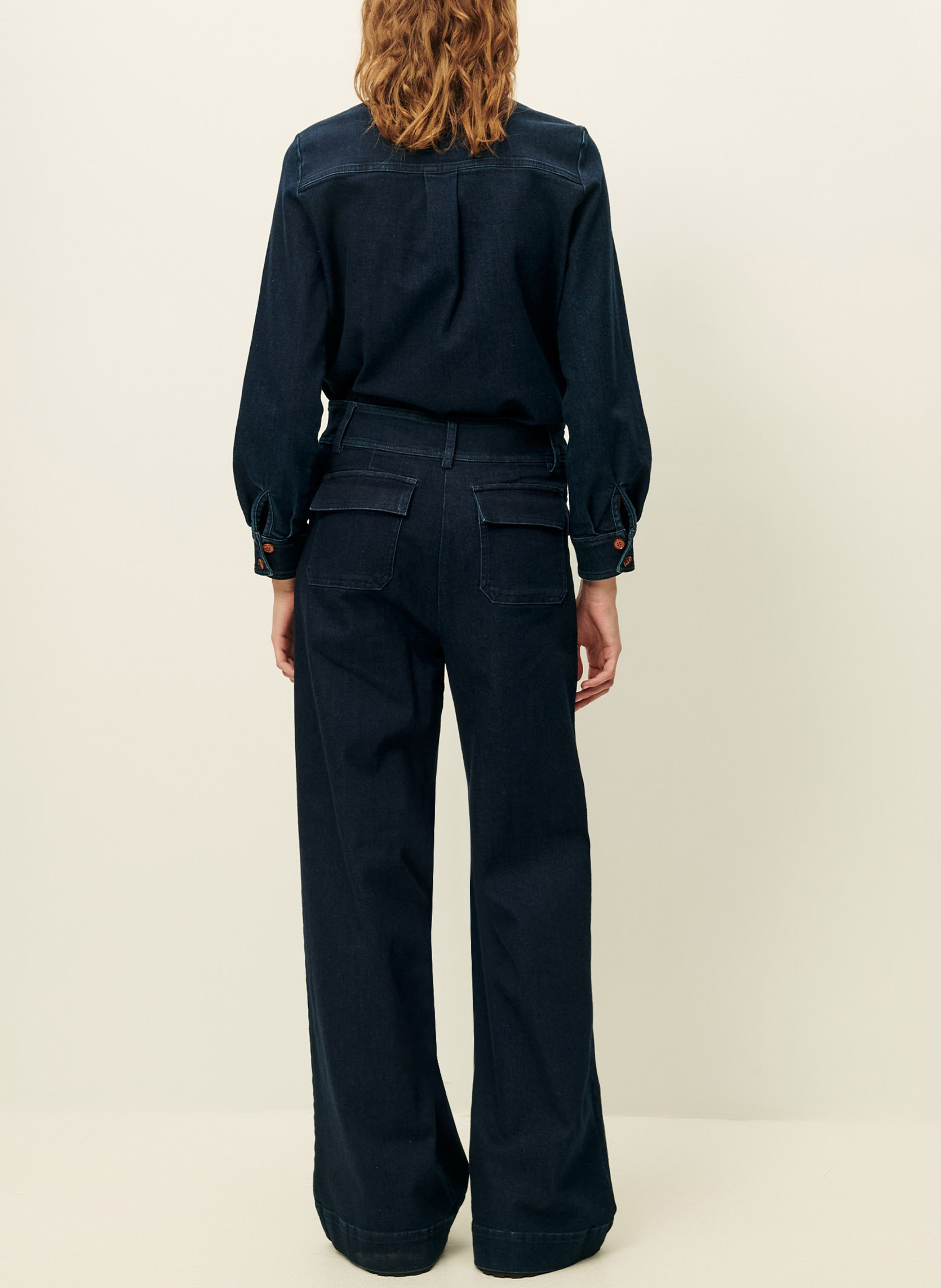 Pantalon flare en denim léger manhattan SESSUN Bleu