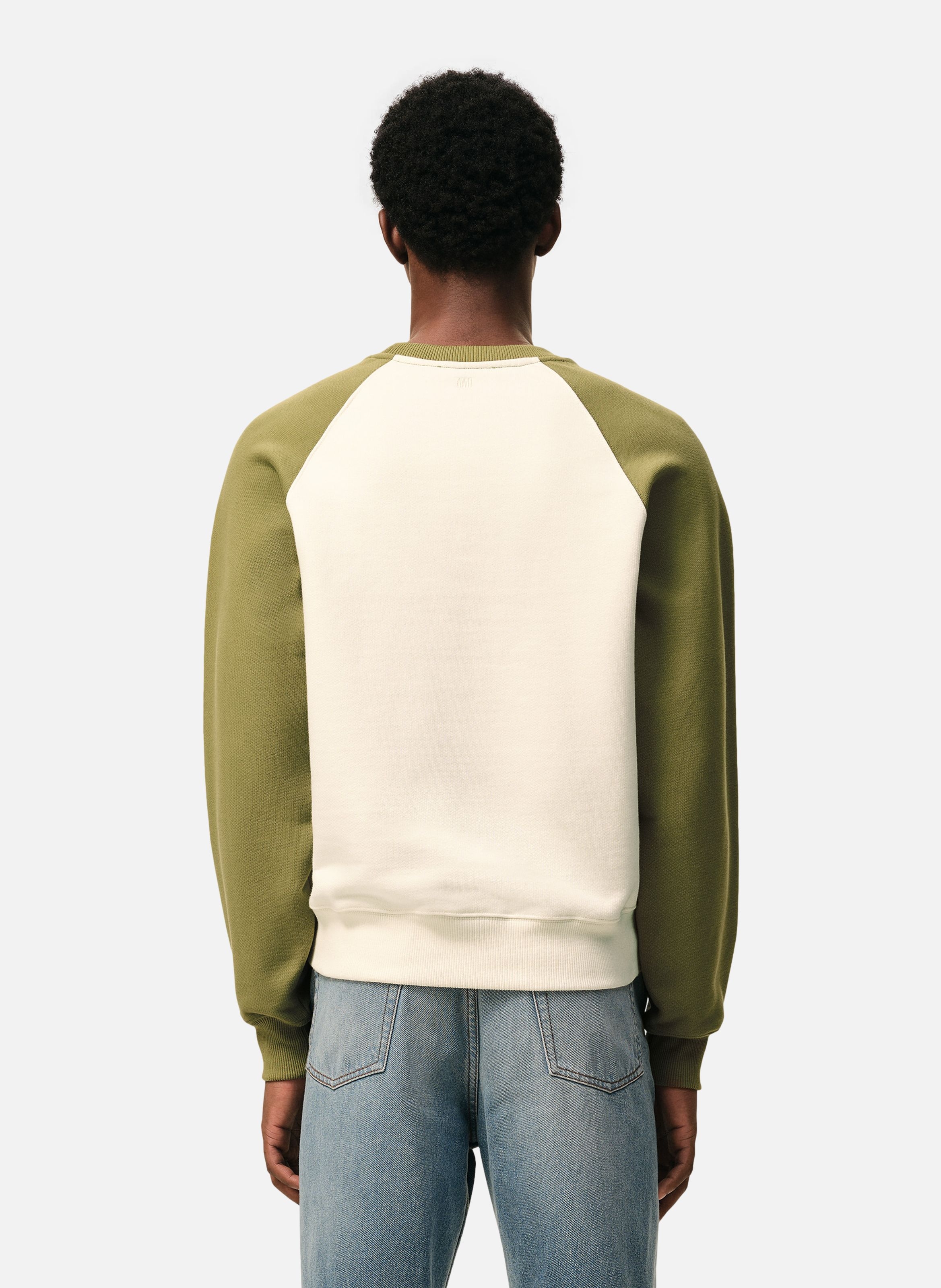 Sweatshirt ami de coeur crochet unisexe en coton AMI PARIS Blanc