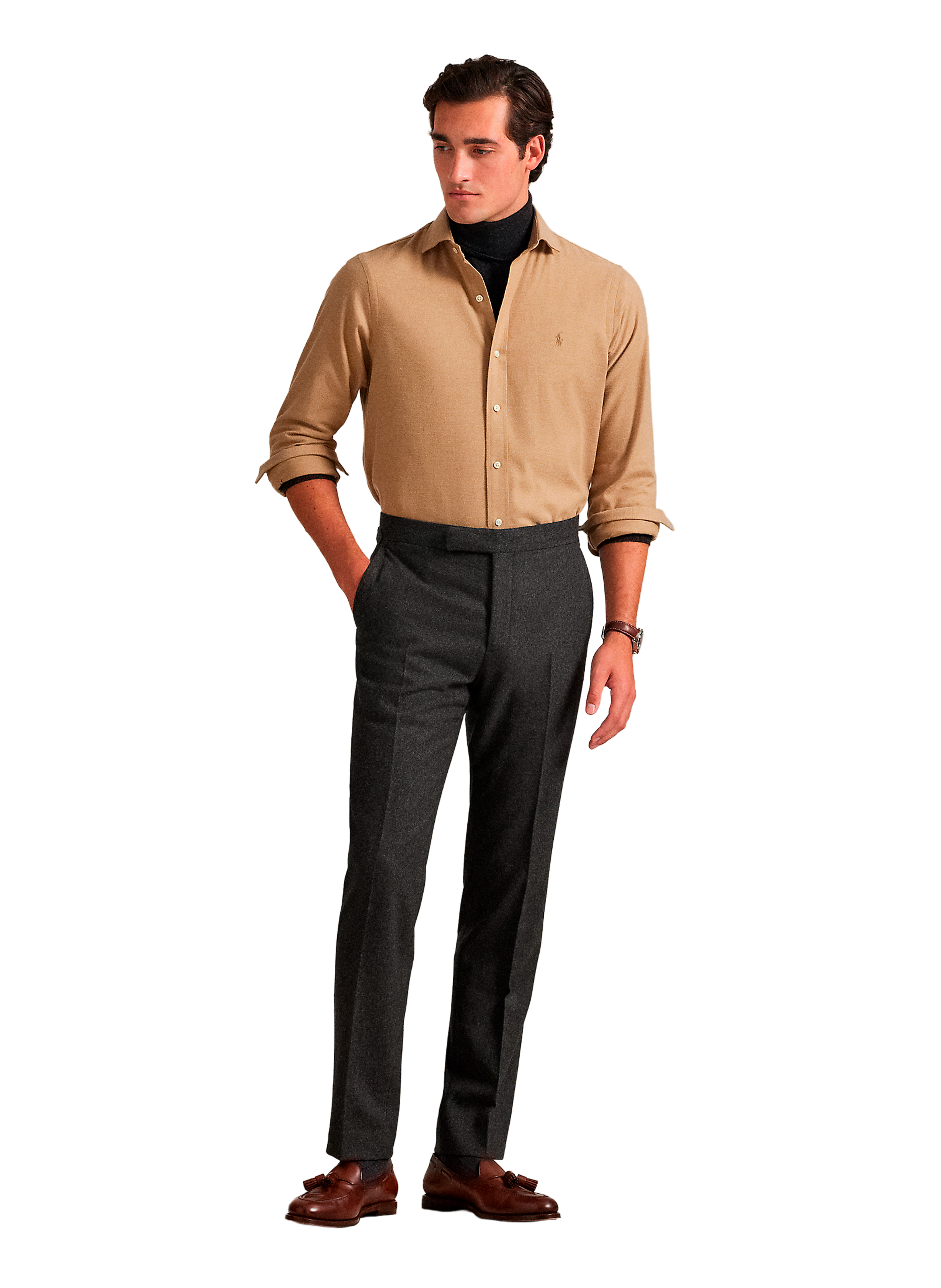 Shirt with classic collar in blended cotton POLO RALPH LAUREN Grey