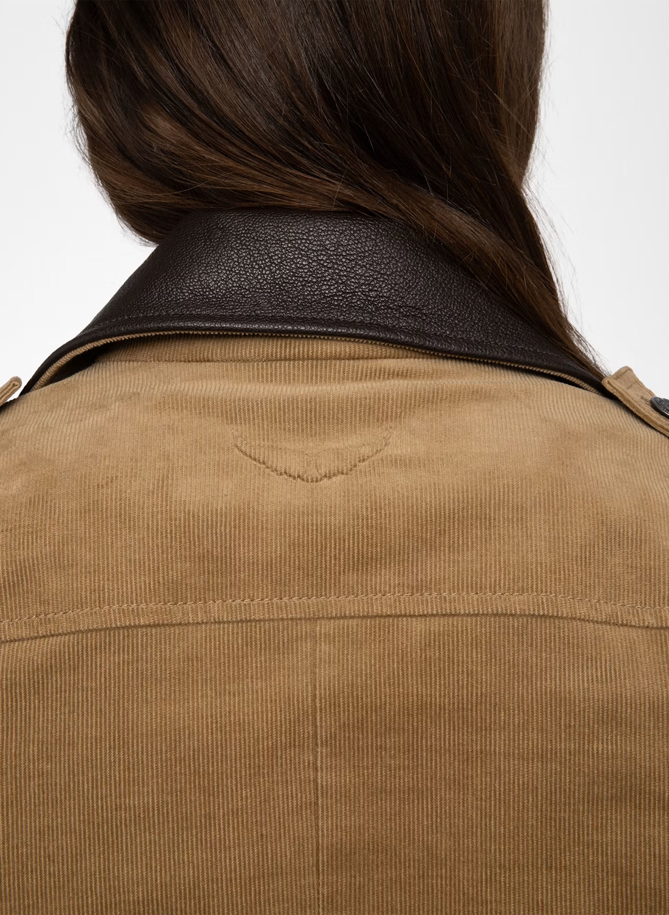 Veste droite côtelée en coton mélangé veram ZADIG&VOLTAIRE Beige