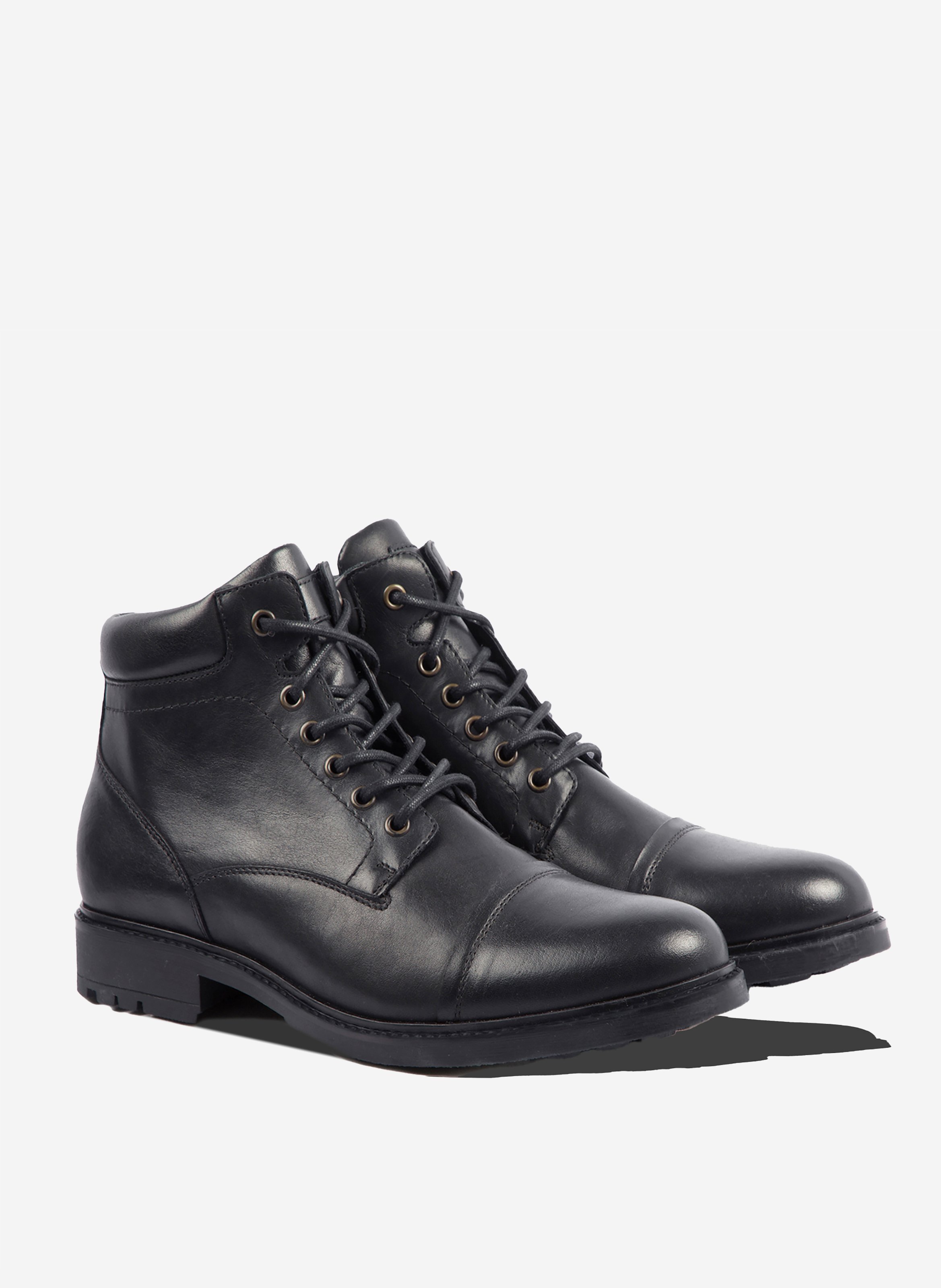 Boots rangers elliot cuir lisse noir JULES & JENN Noir