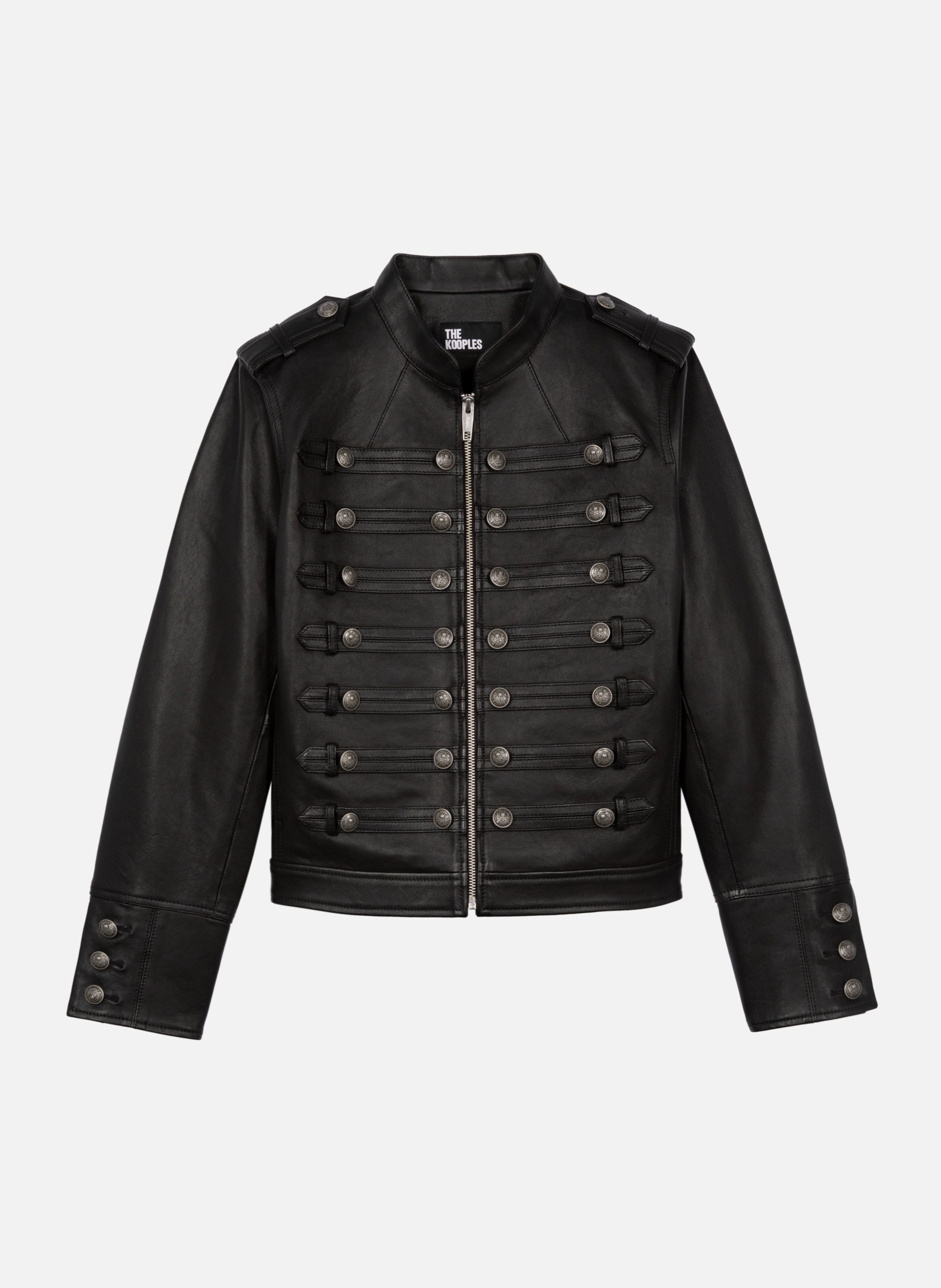 Blouson en cuir style officier THE KOOPLES Noir