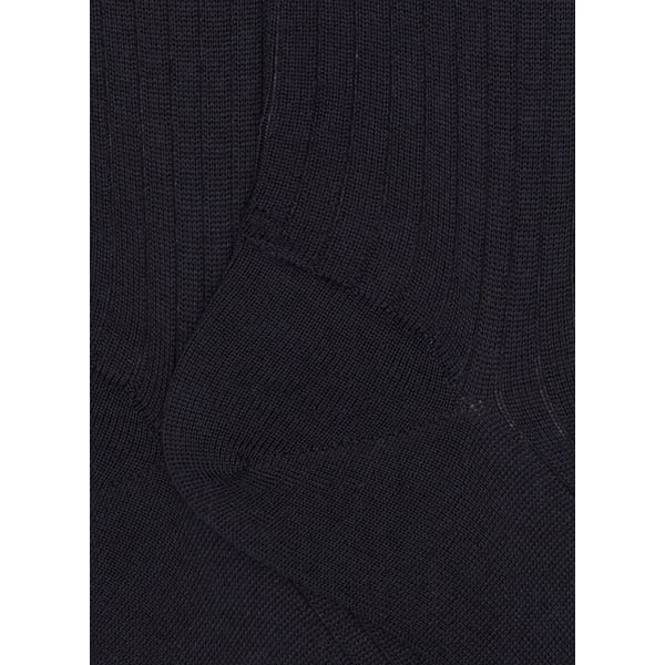 Dore Dore Chaussettes Hautes Côtelées En Laine Mérinos In Blue