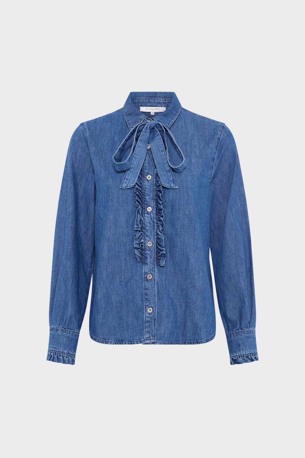 Chemise Gérard Darel Bleu Très Pâle - Taille 38, 98% Coton, Neuf Jamais Porté, Coupe Classique