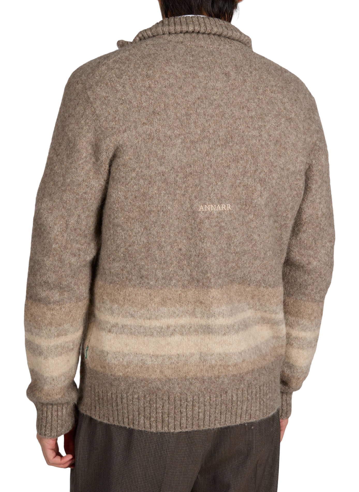 Ribbed and zip-up wool blend high-neck sweater ANNARR Brown