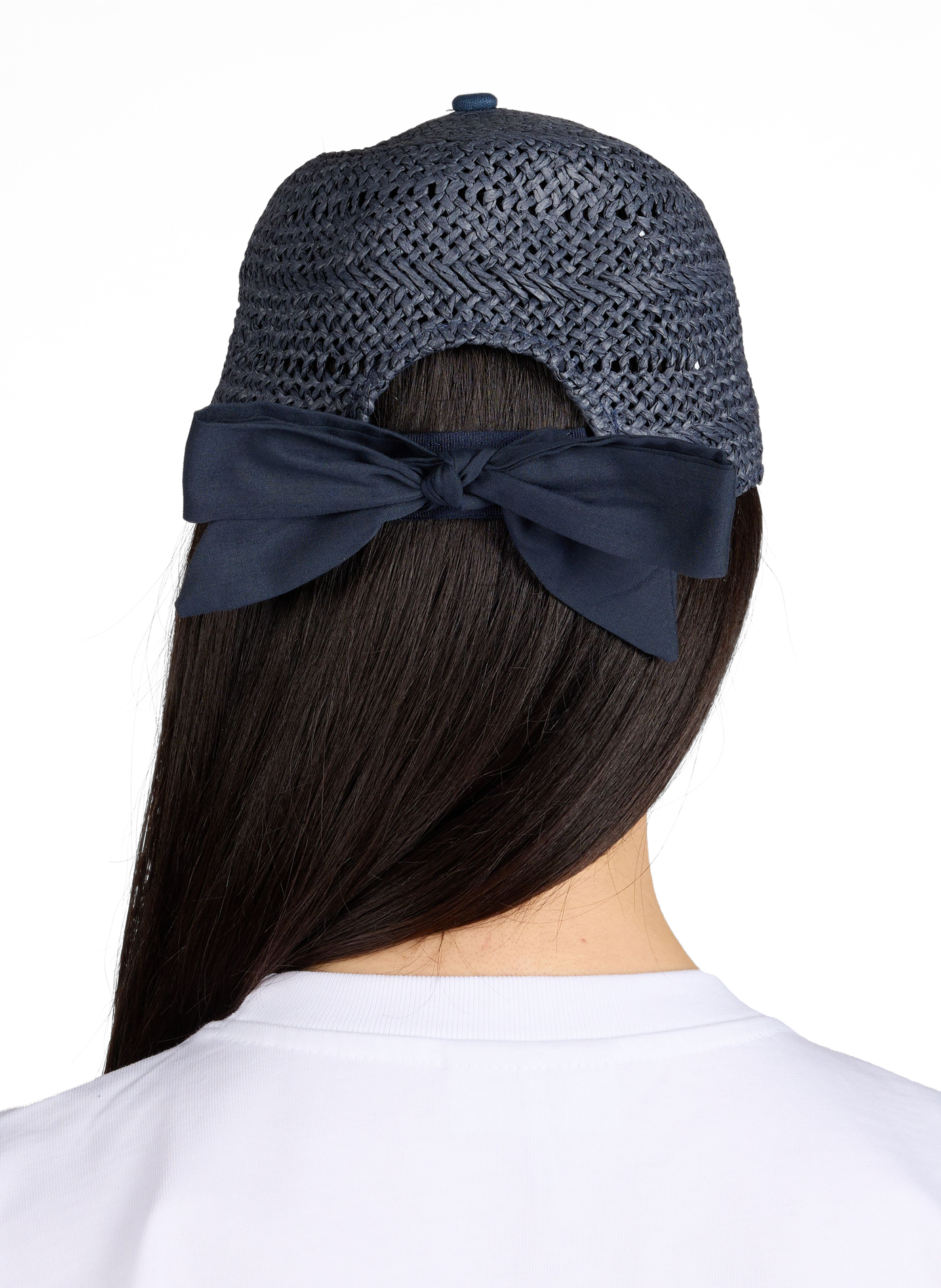 Raffia bow cap AU PRINTEMPS PARIS Blue