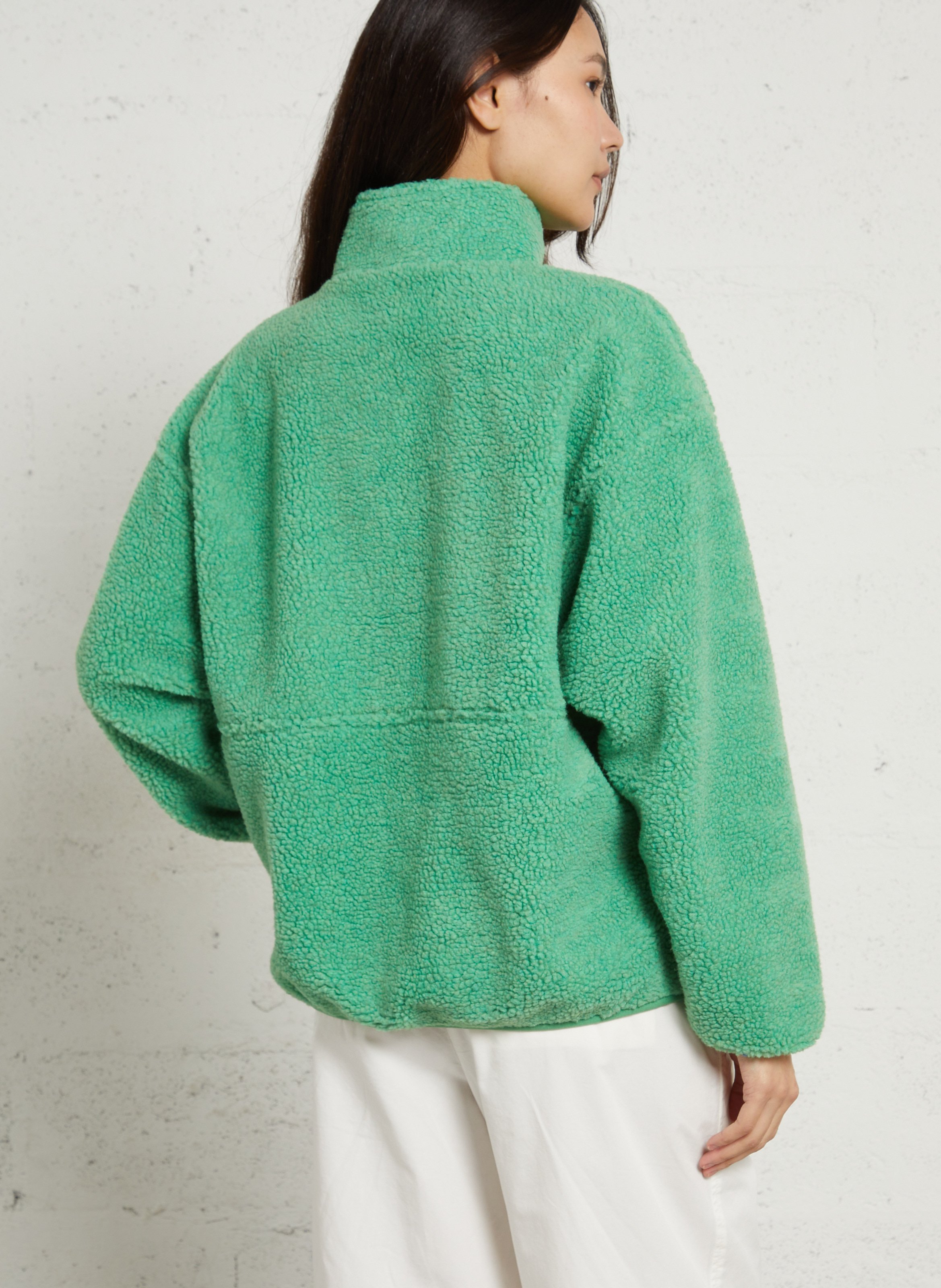 Veste ample zippée à col montant polaire hoktown AMERICAN VINTAGE Vert