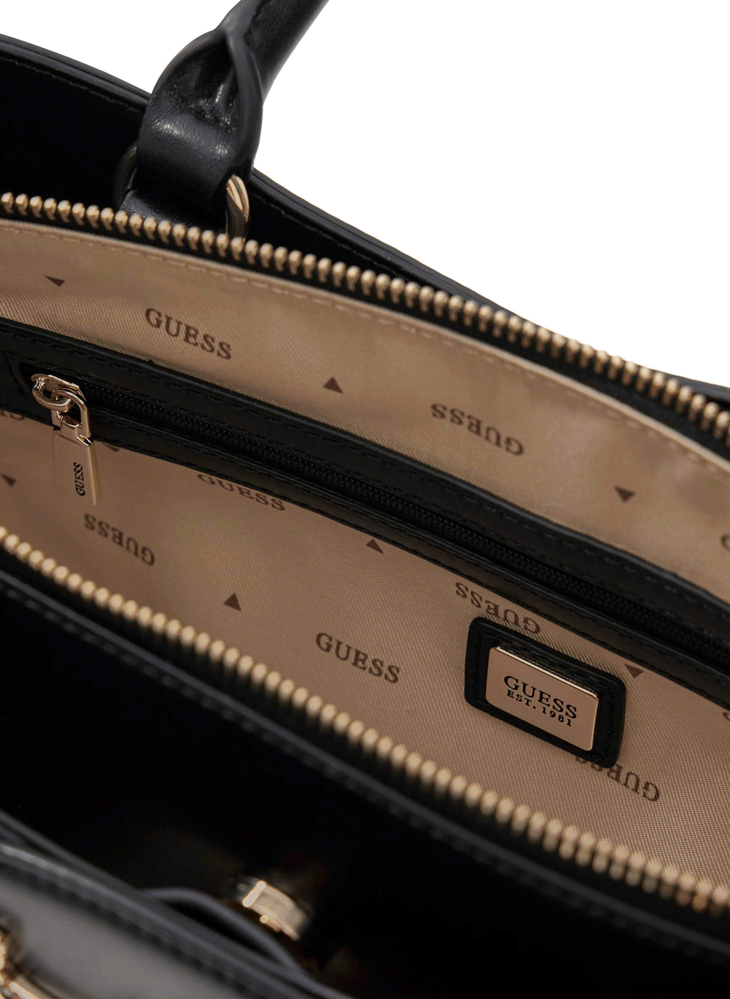 Borsa a mano con tracolla removibile GUESS Nero