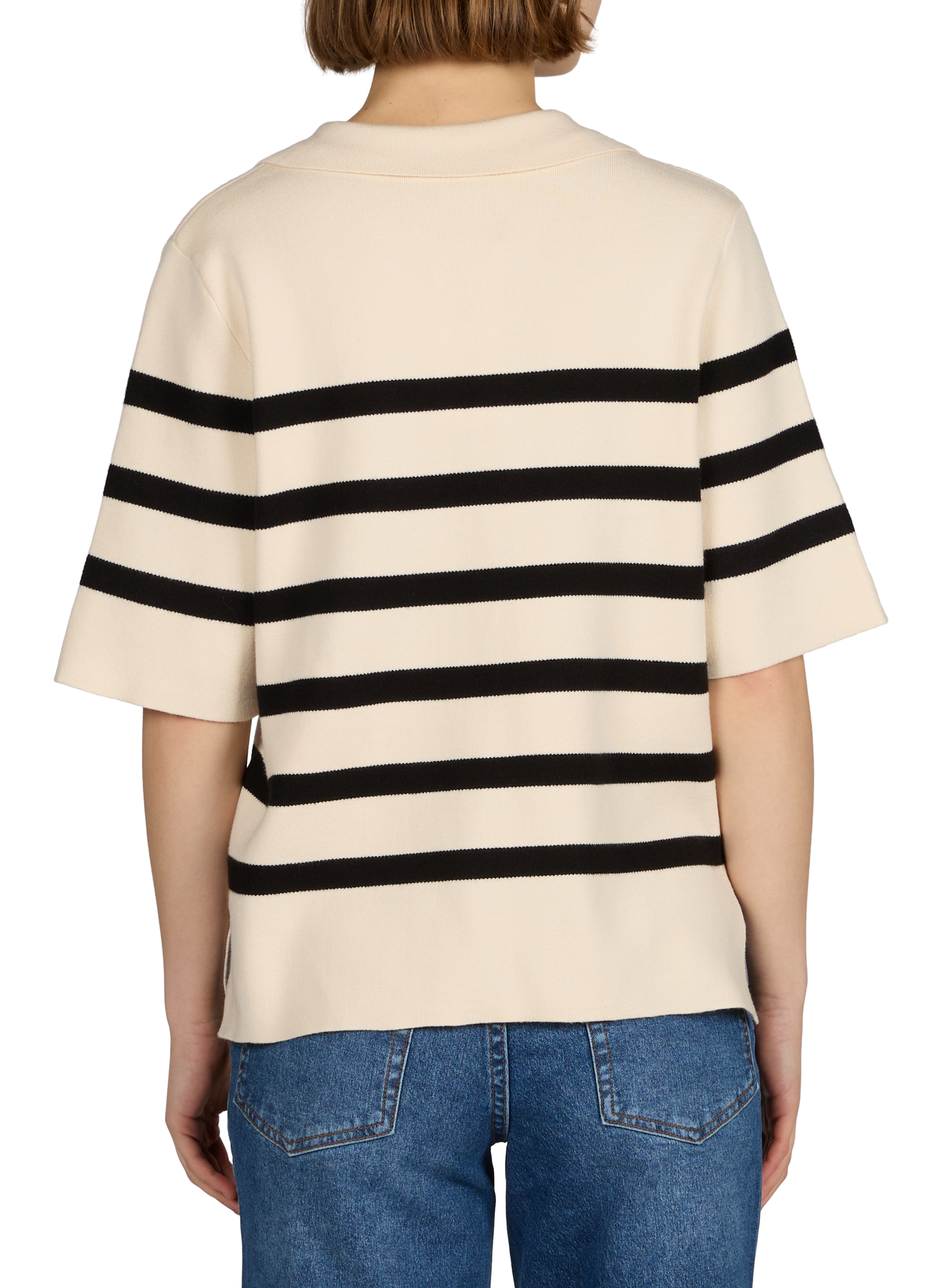 Top en maille rayé OBJECT Beige