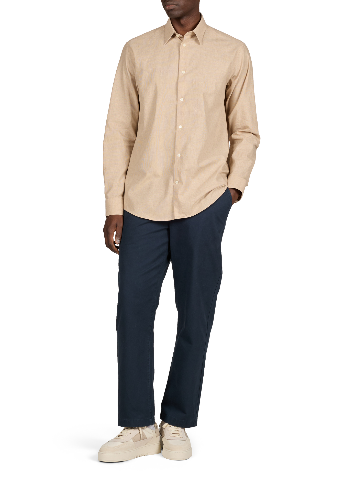 Striped shirt from Hasual-D in blended cotton and linen AU PRINTEMPS PARIS Beige