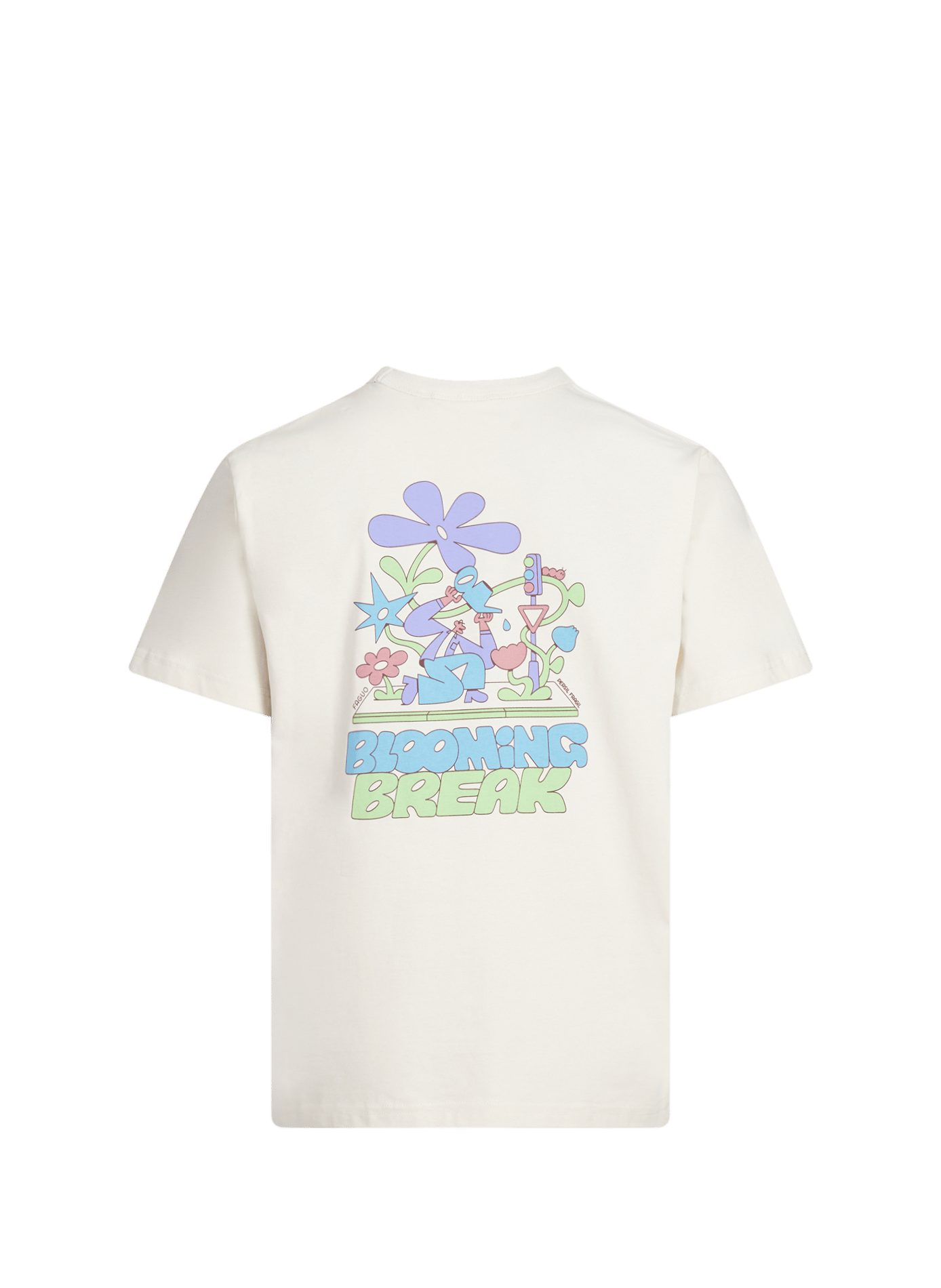 Printed Lugny cotton T-shirt FAGUO Beige