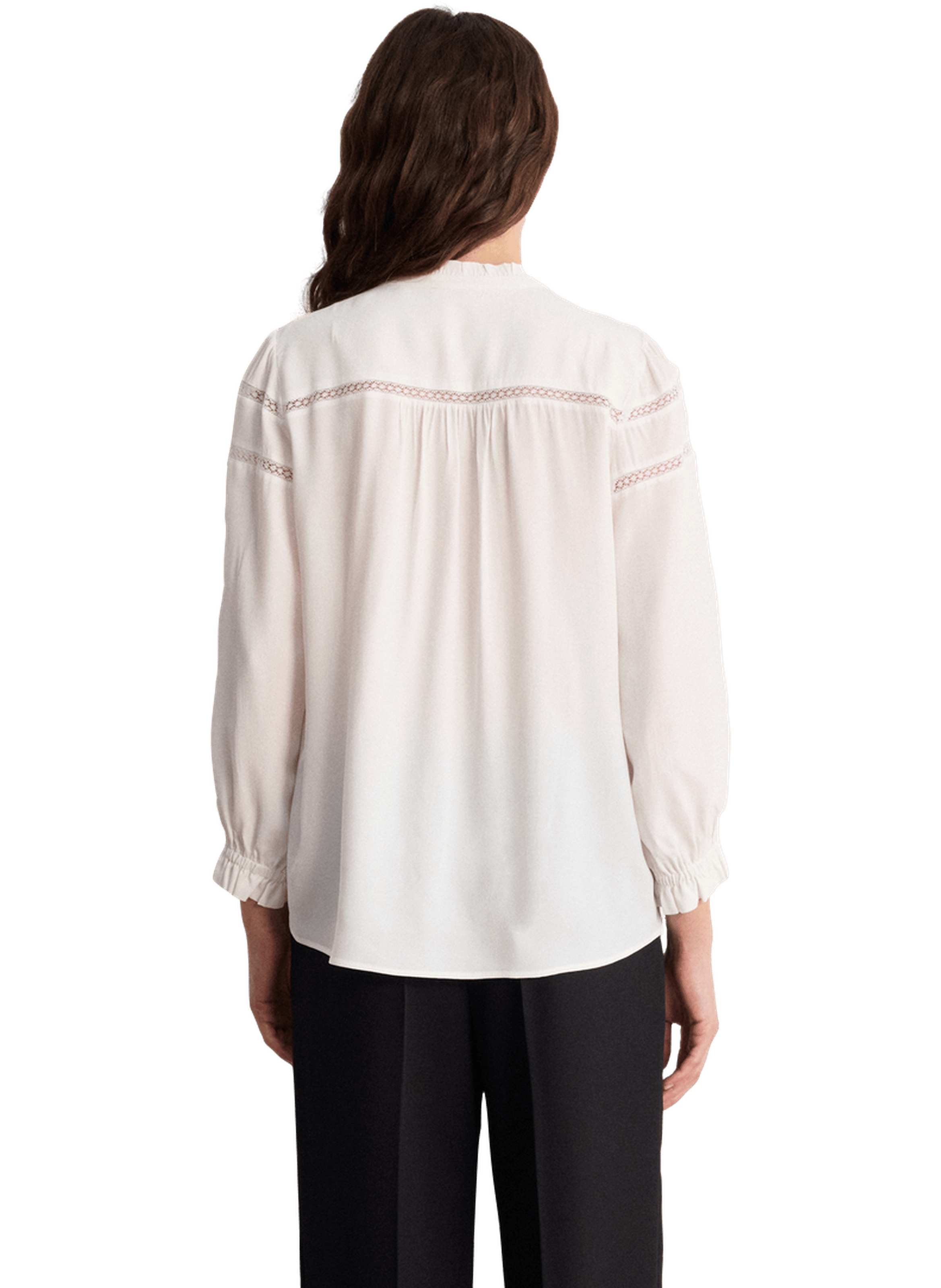 Chemise fluide à volants et dentelle - chrissy PABLO Beige