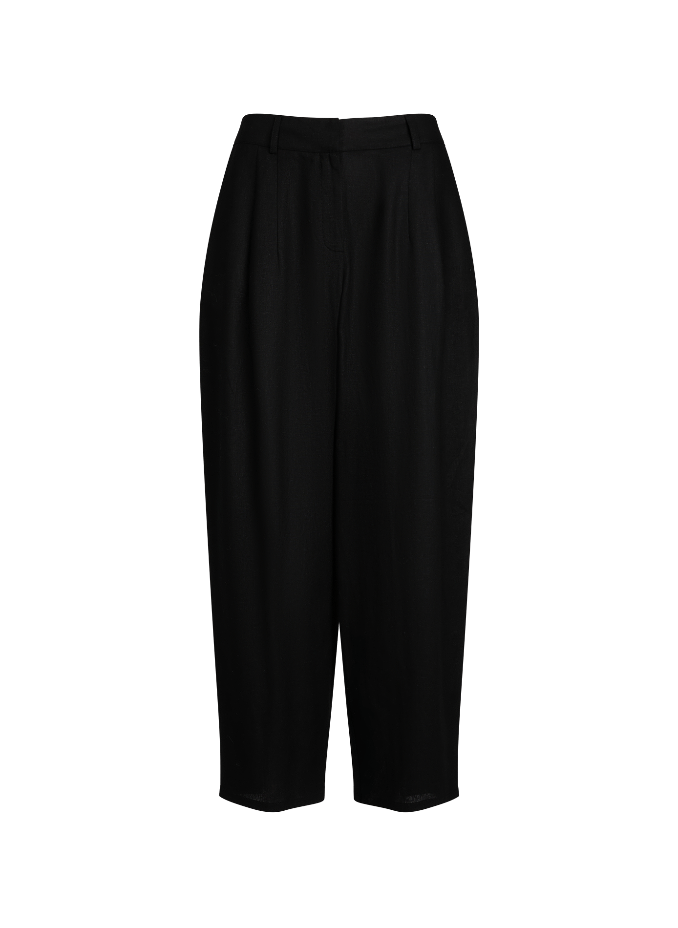 Solid linen blend trousers TOPSHOP Black