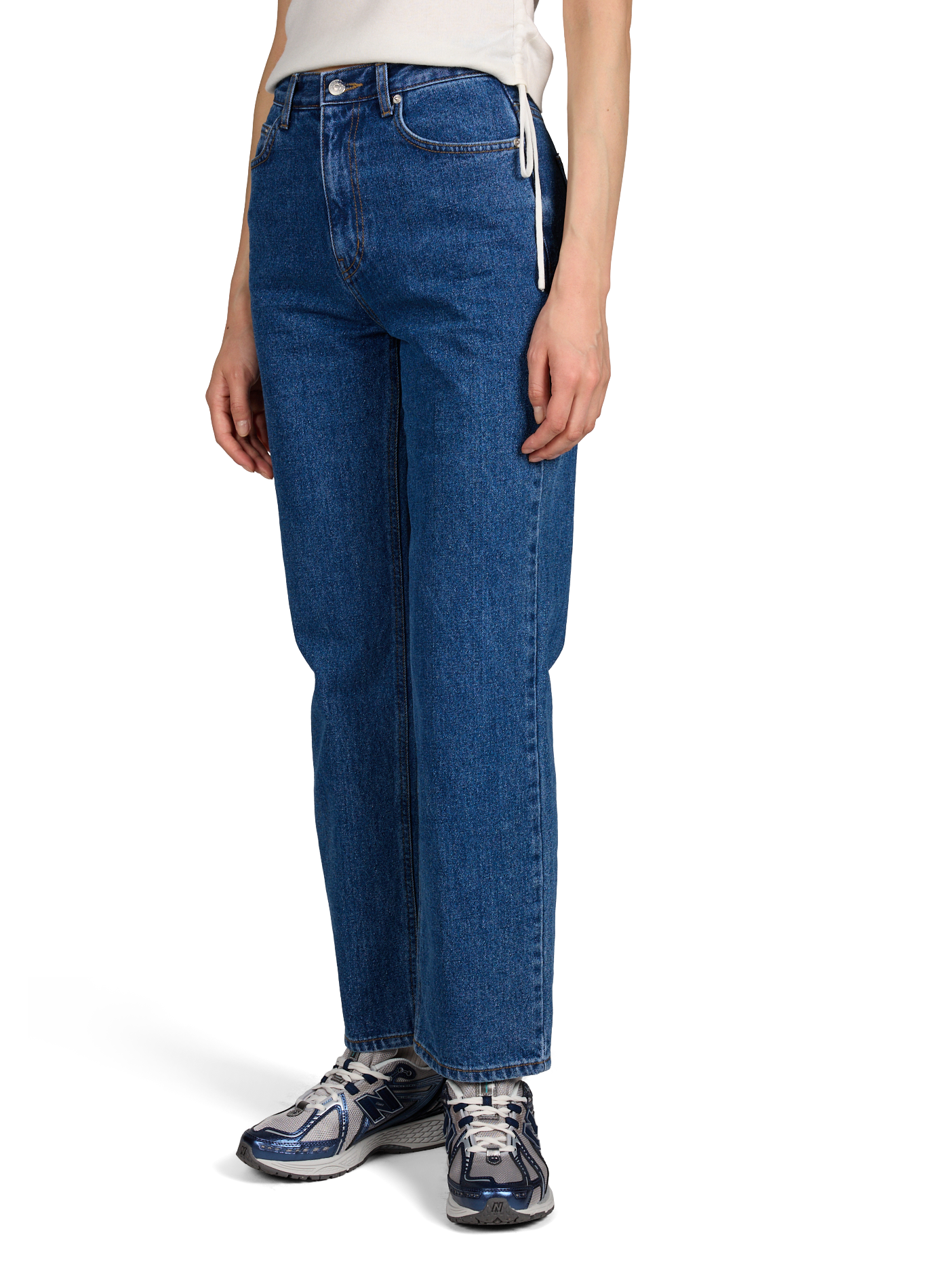 Rechte jeans van katoen. DUNST Blauw