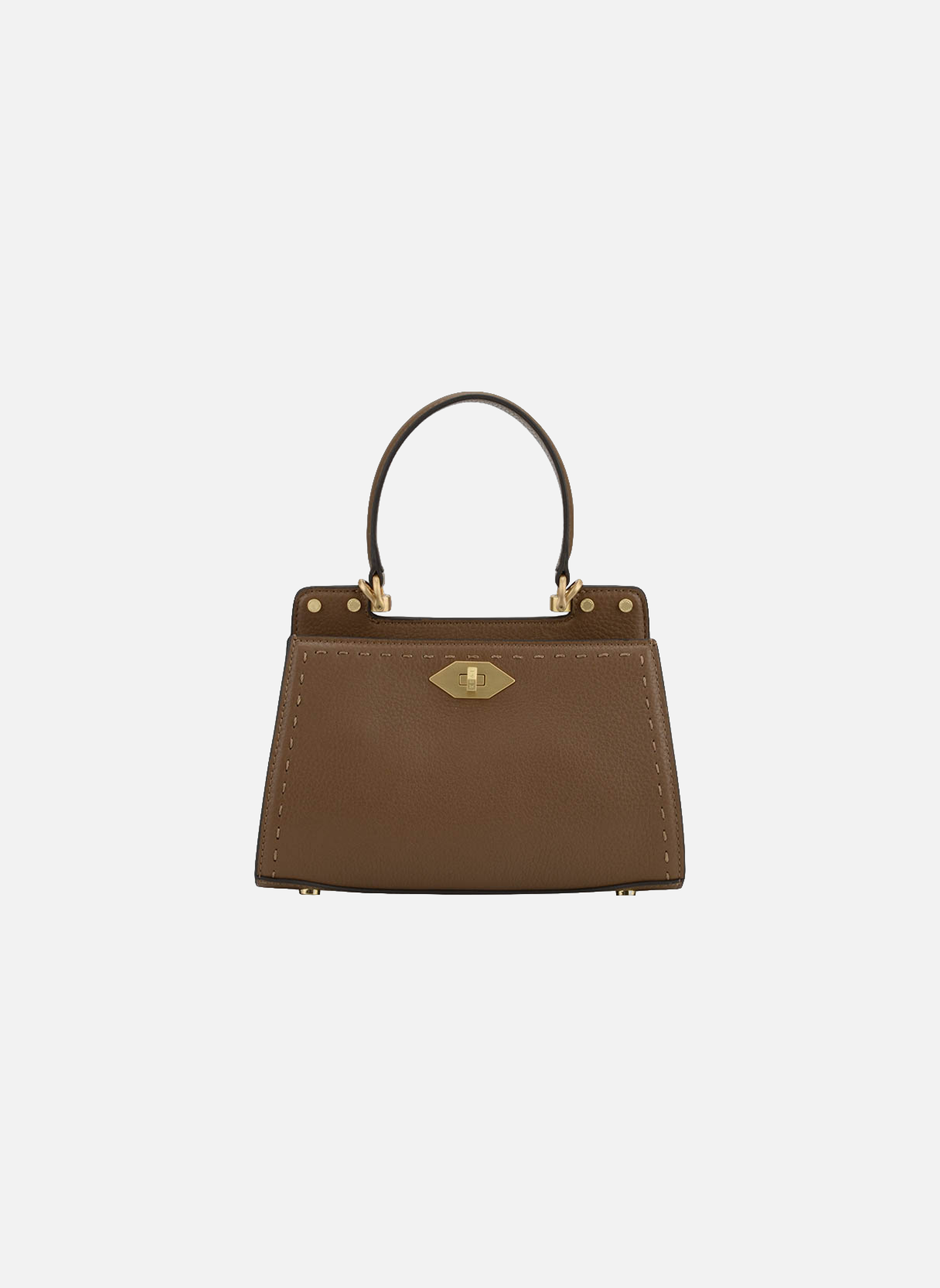 Trianon | sac à main pm en cuir de vachette POURCHET Marron