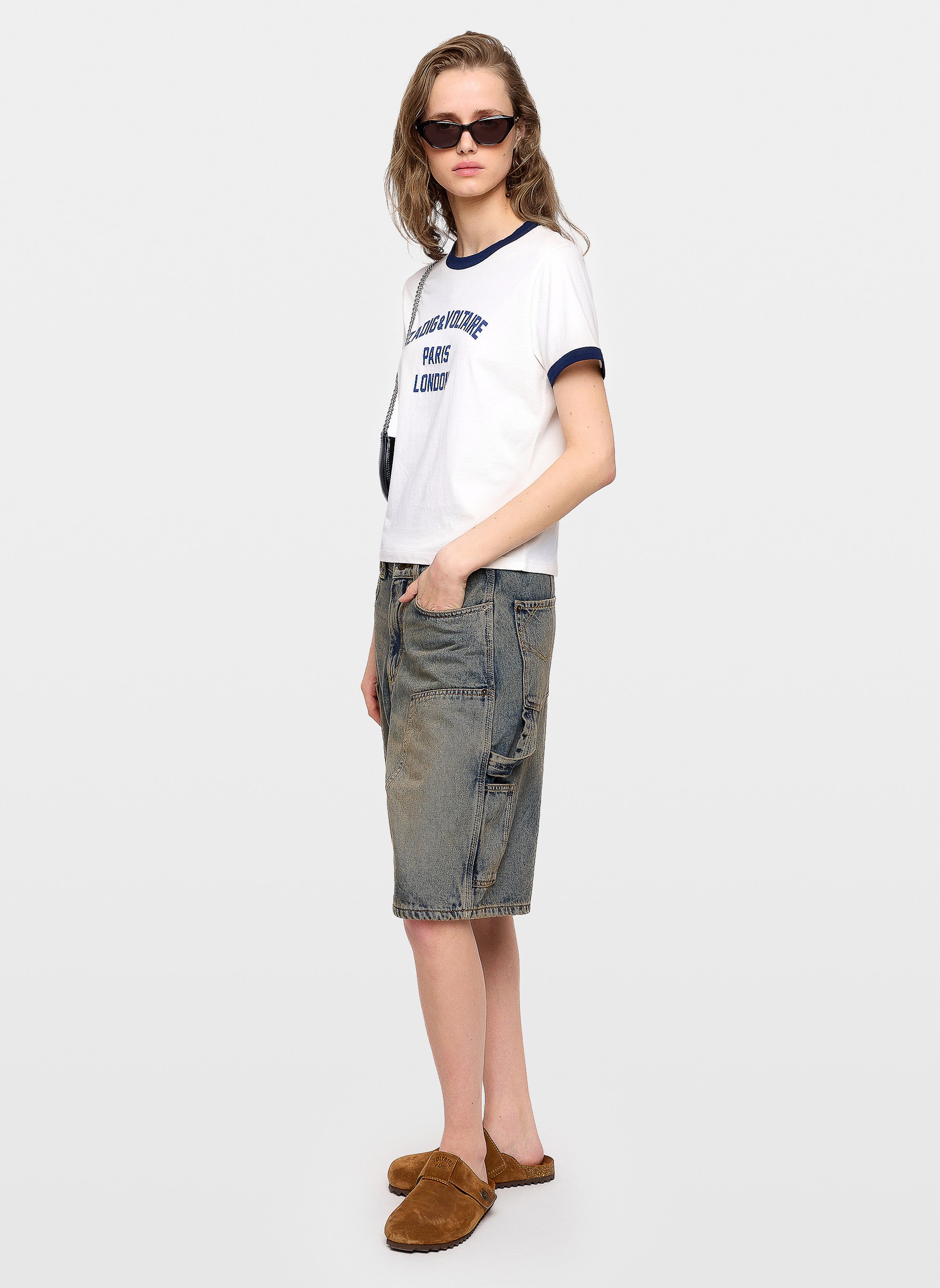 Tee-shirt droit col rond imprimé en coton bio woos ZADIG&VOLTAIRE White