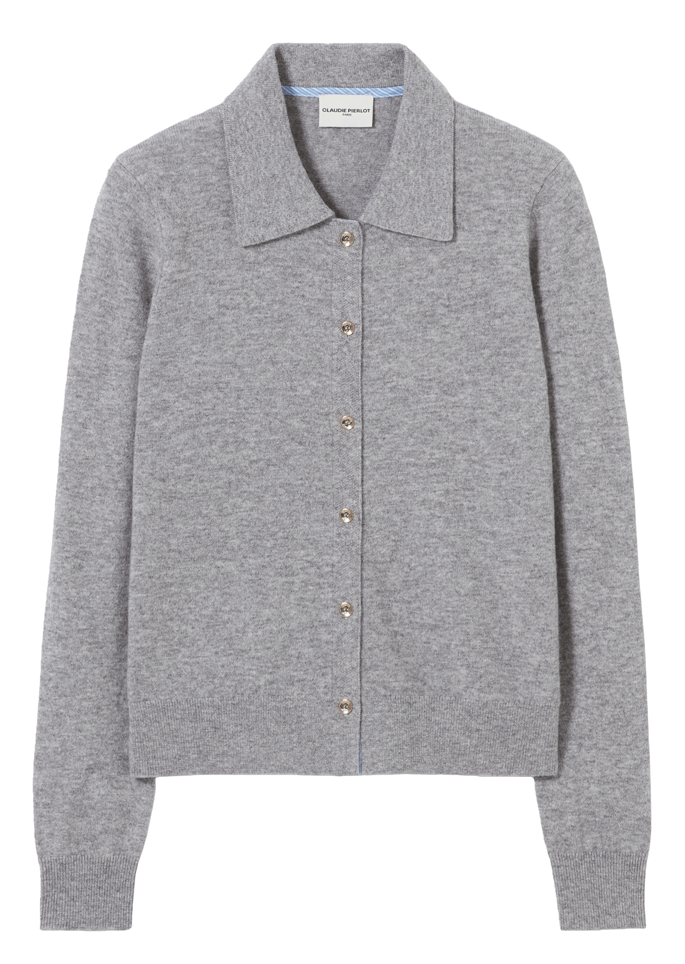 Gilet droit en laine CLAUDIE PIERLOT Gris