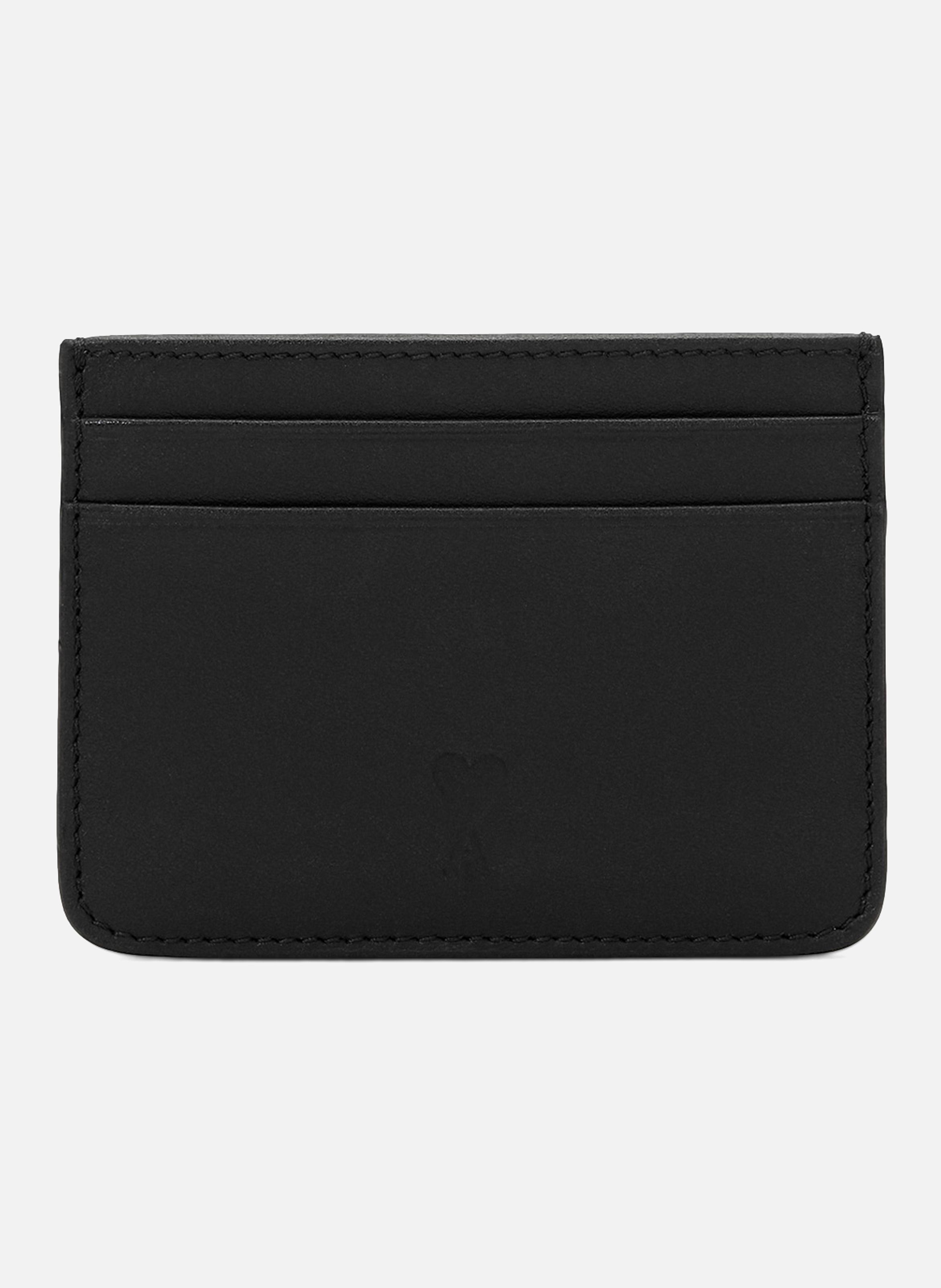 Porte-cartes unisexe en cuir de vachette ami de coeur AMI PARIS Noir