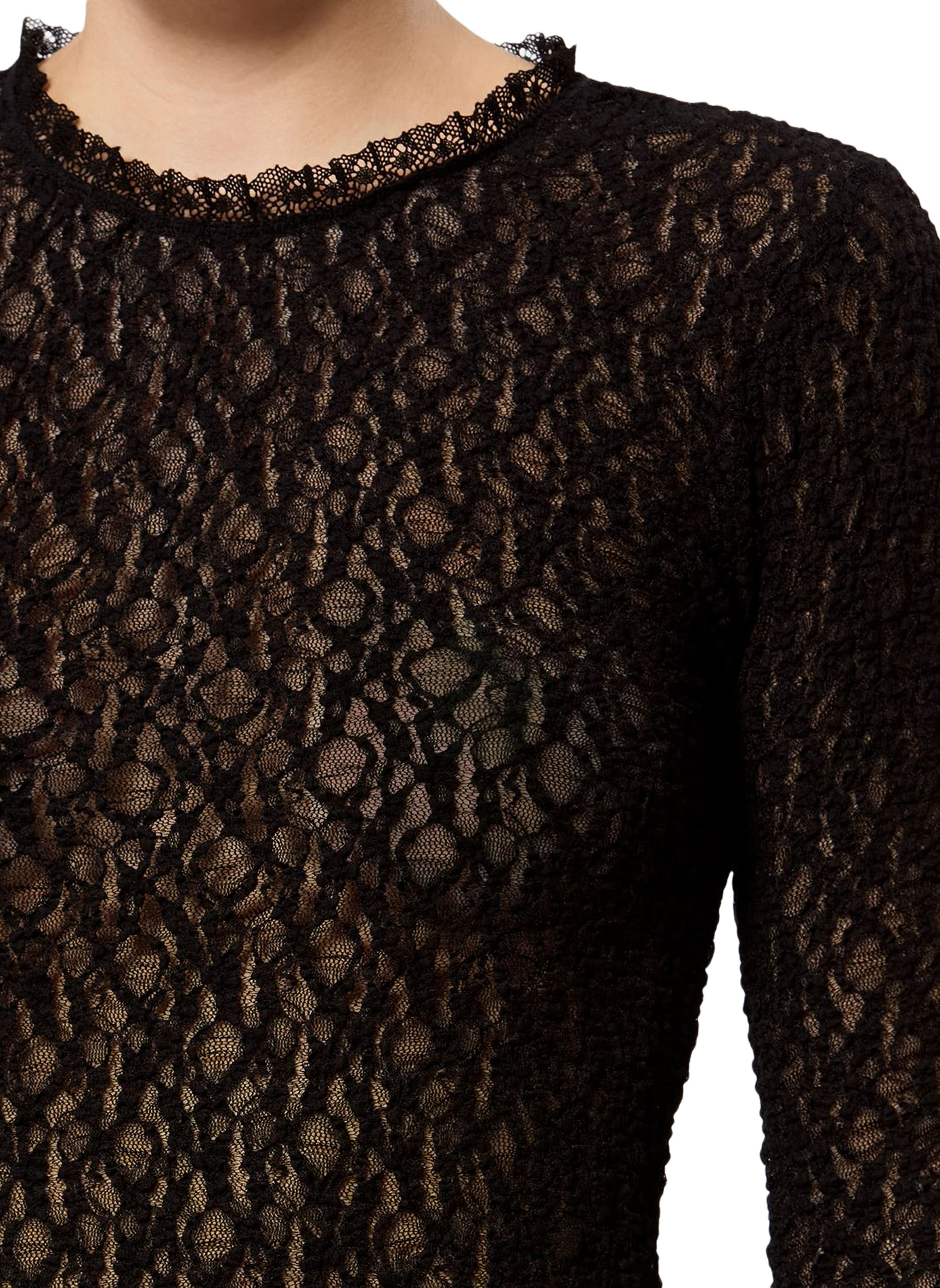 Spitzen-Top aus Stretch-Spitze ISABEL MARANT Schwarz