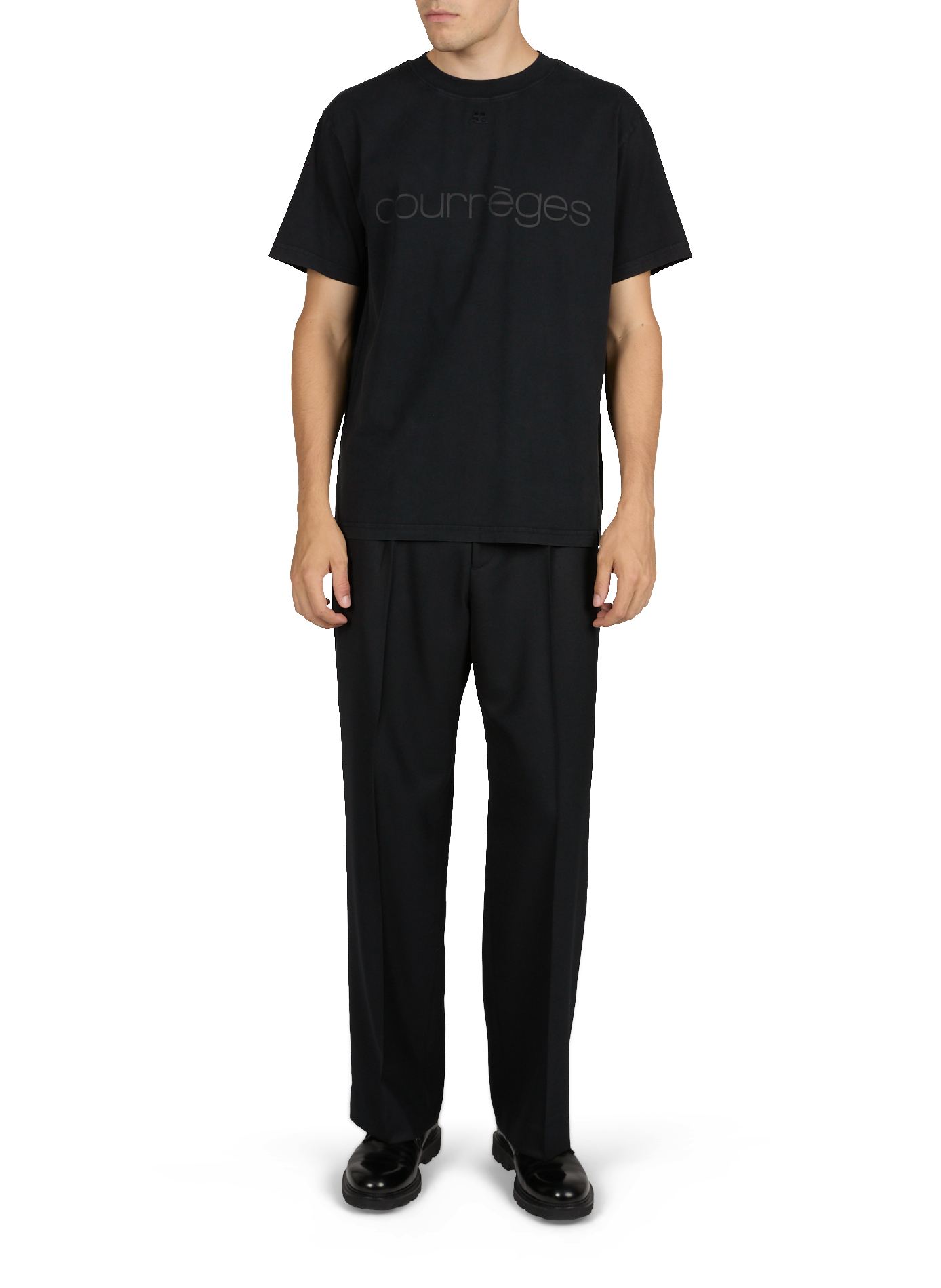 Straight-fit cotton T-shirt COURRÈGES Black