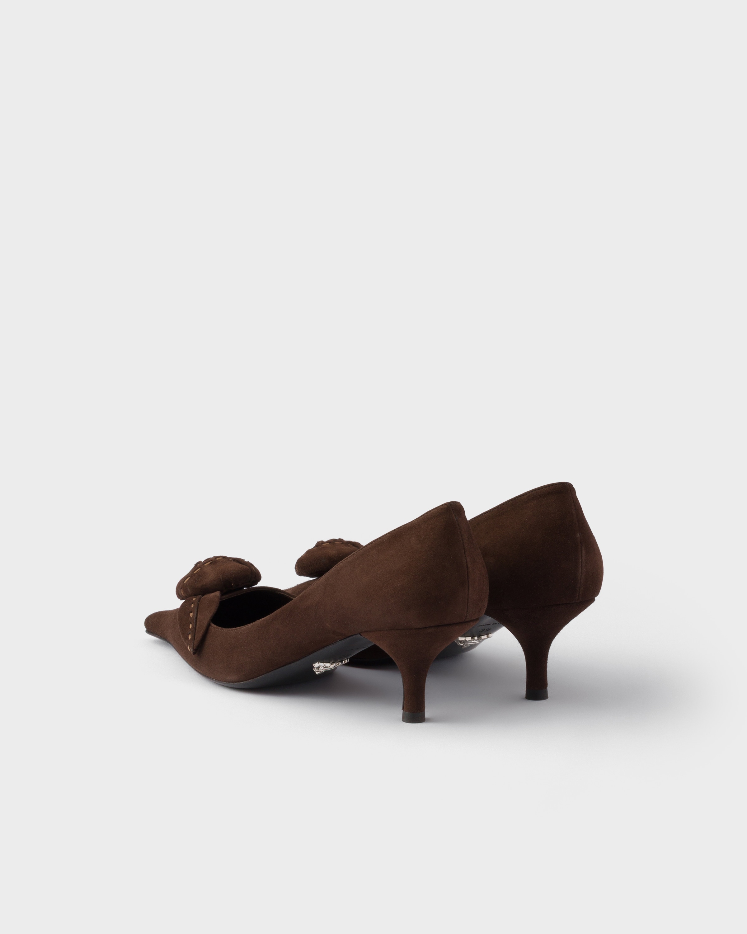 Escarpins en veau velours PRADA Marron