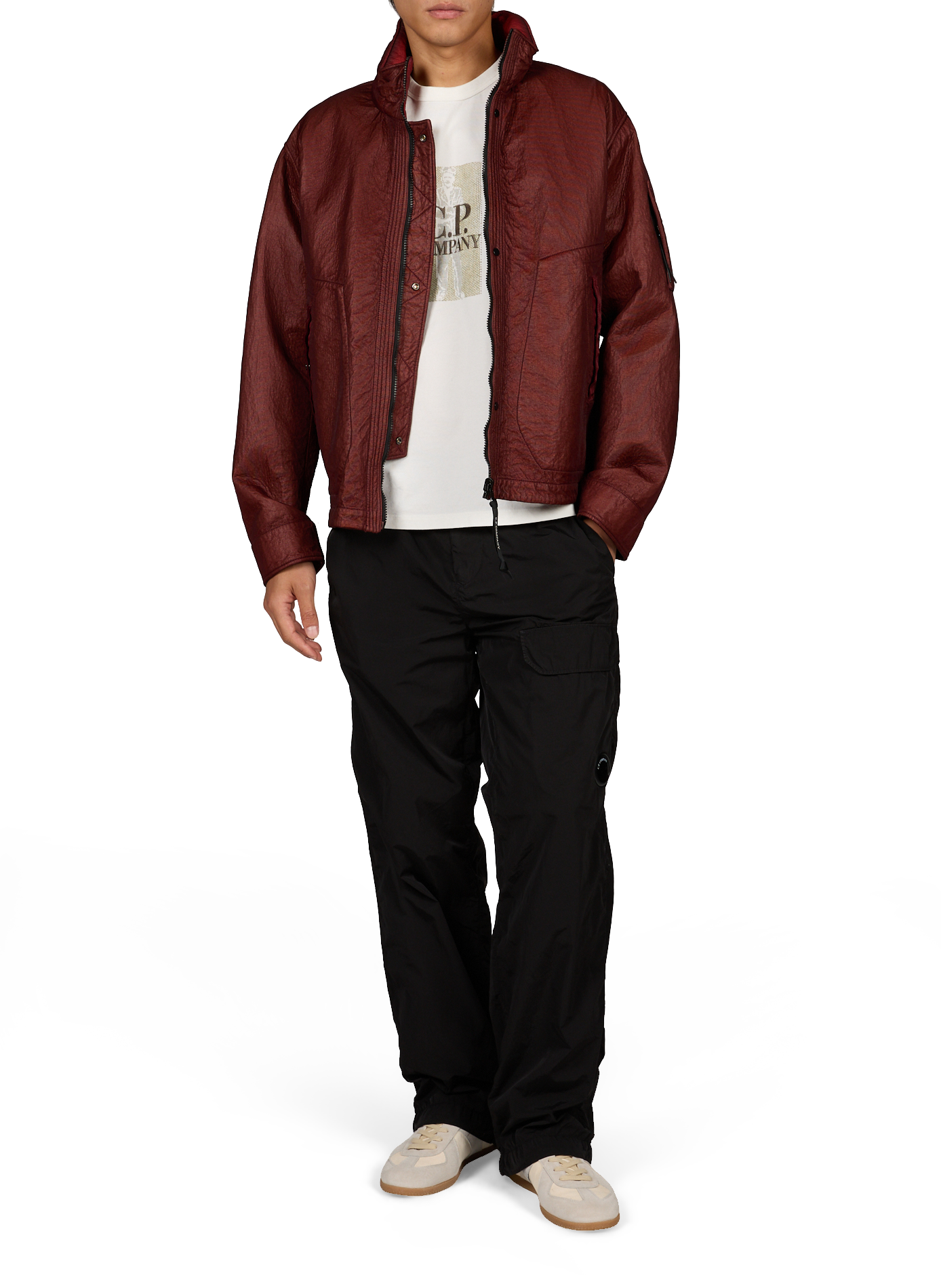 Blouson à capuche réversible CP COMPANY Rouge