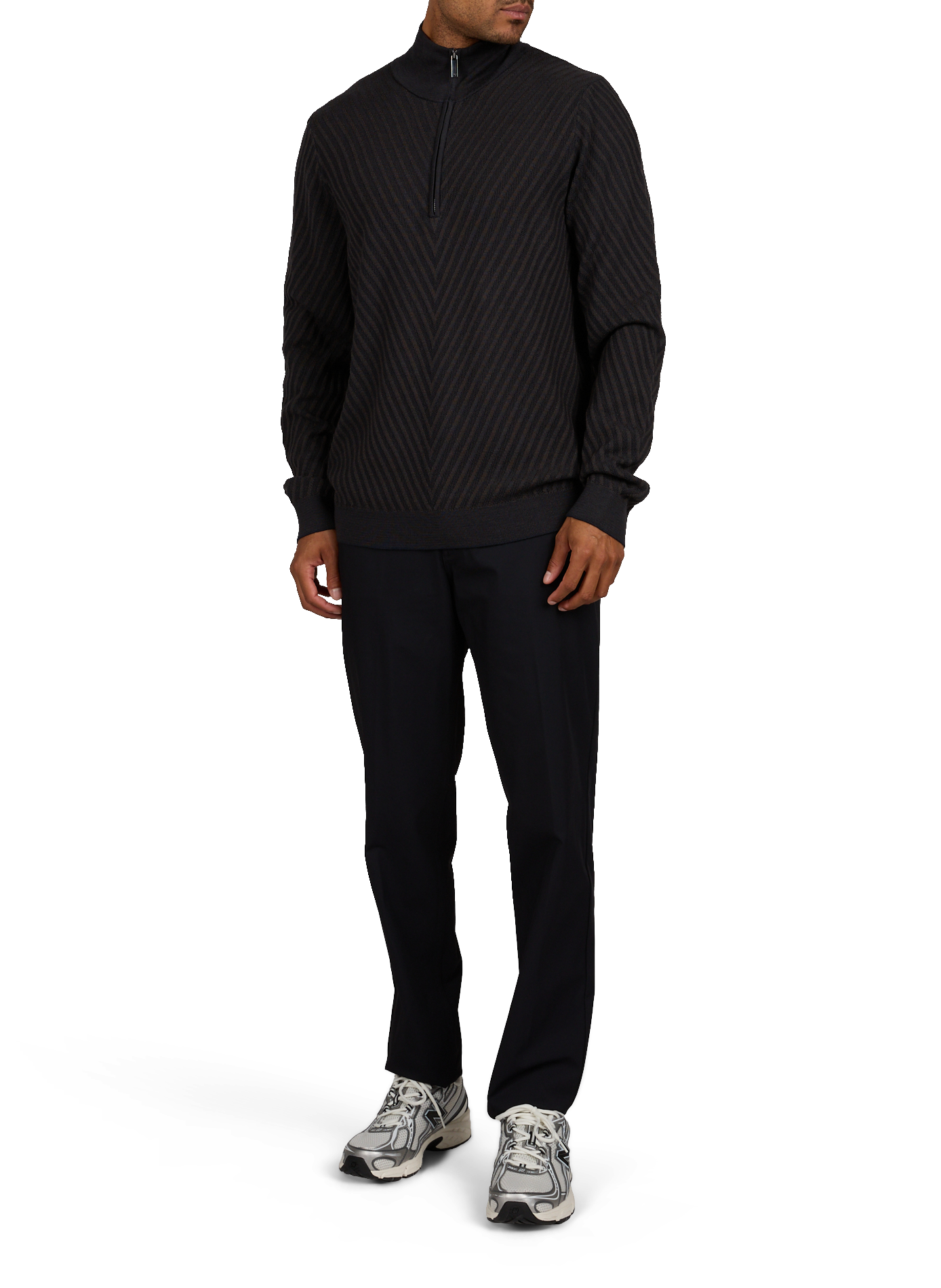 Straight wool zip-up sweater EMPORIO ARMANI Blue
