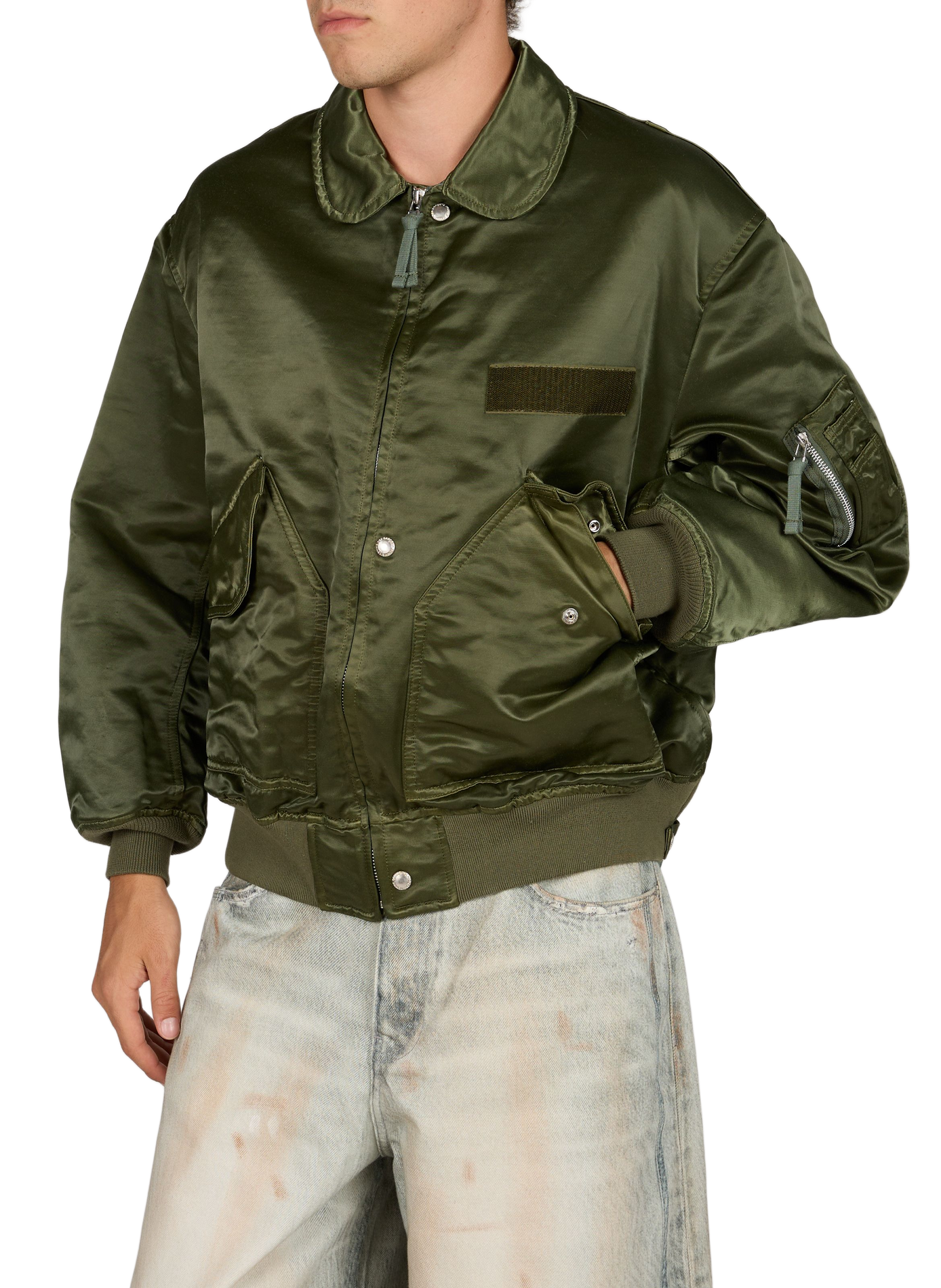 Straight jacket with classic collar in blended cotton COMME DES GARCONS HOMME Khaki