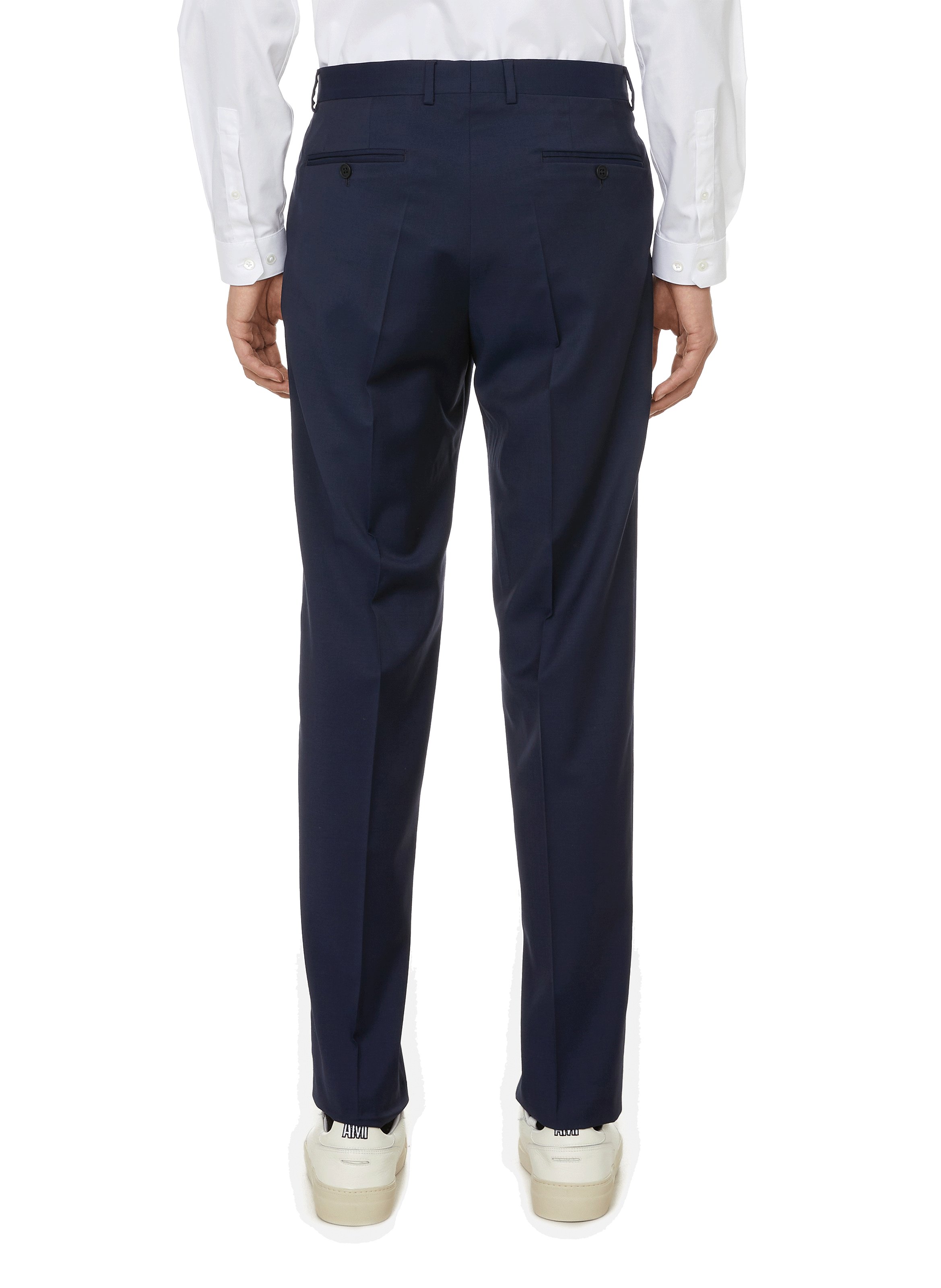 Pantalon cigarette en laine BRUMMELL Bleu